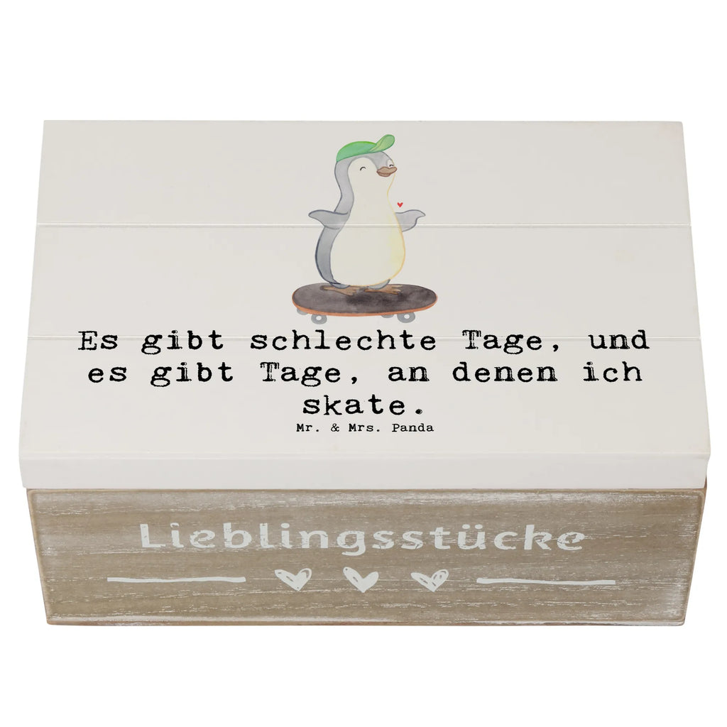 Holzkiste Pinguin Skateboarden Holzkiste, Kiste, Schatzkiste, Truhe, Schatulle, XXL, Erinnerungsbox, Erinnerungskiste, Dekokiste, Aufbewahrungsbox, Geschenkbox, Geschenkdose, Geschenk, Sport, Sportart, Hobby, Schenken, Danke, Dankeschön, Auszeichnung, Gewinn, Sportler, Skateboarden, Skateboard fahren, Skaten, Skateboard, Skateplatz