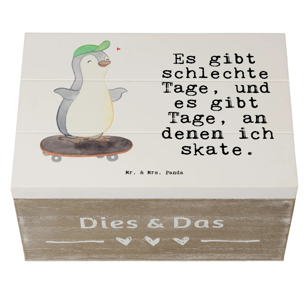 Holzkiste Pinguin Skateboarden Holzkiste, Kiste, Schatzkiste, Truhe, Schatulle, XXL, Erinnerungsbox, Erinnerungskiste, Dekokiste, Aufbewahrungsbox, Geschenkbox, Geschenkdose, Geschenk, Sport, Sportart, Hobby, Schenken, Danke, Dankeschön, Auszeichnung, Gewinn, Sportler, Skateboarden, Skateboard fahren, Skaten, Skateboard, Skateplatz