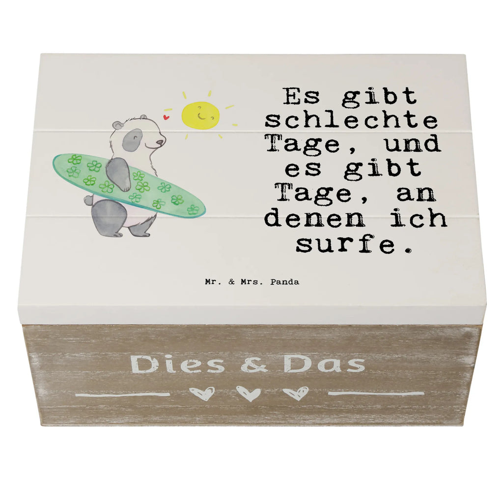 Holzkiste Panda Surfen Holzkiste, Kiste, Schatzkiste, Truhe, Schatulle, XXL, Erinnerungsbox, Erinnerungskiste, Dekokiste, Aufbewahrungsbox, Geschenkbox, Geschenkdose, Geschenk, Sport, Sportart, Hobby, Schenken, Danke, Dankeschön, Auszeichnung, Gewinn, Sportler, Wellenreiten, Surfen, Surfschule