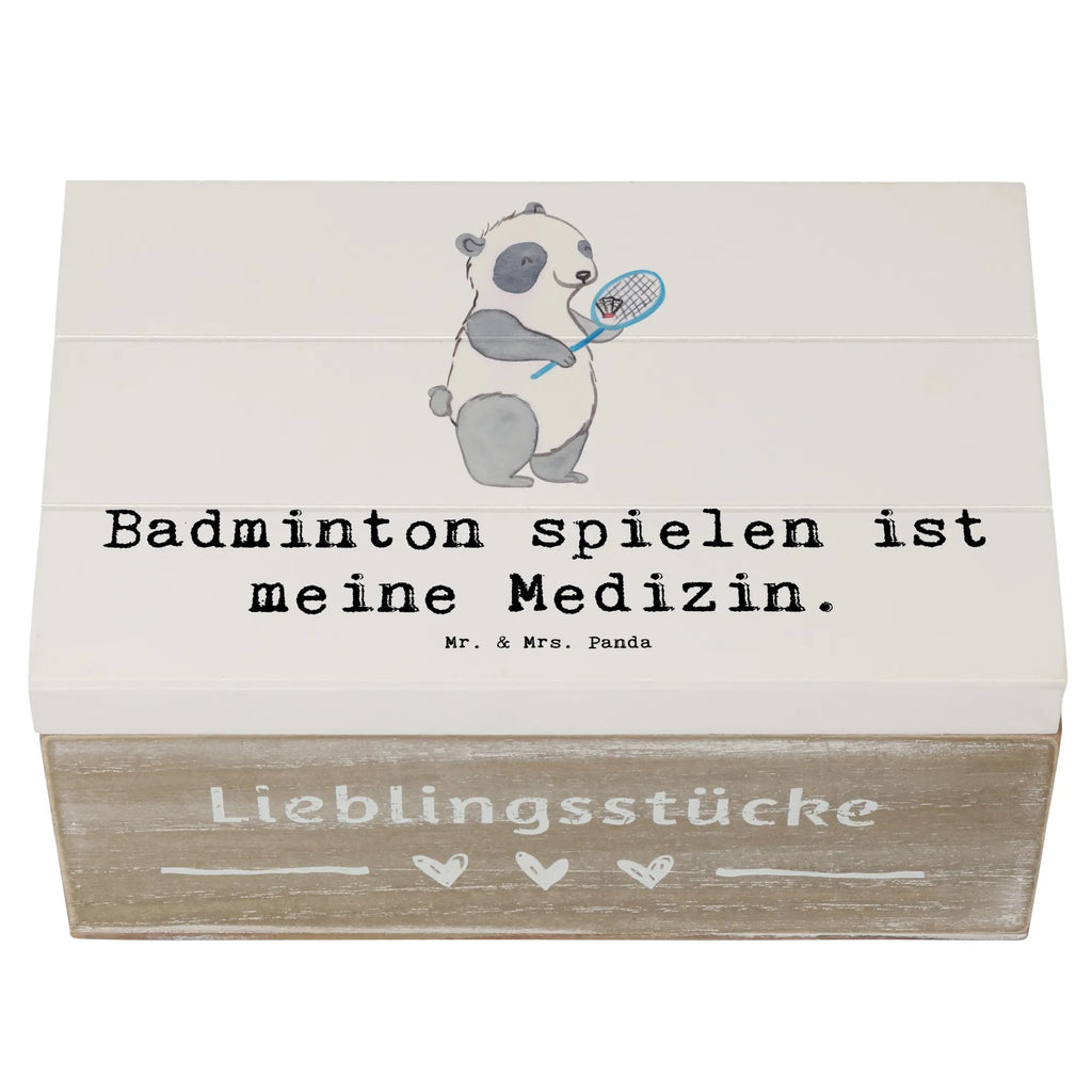 Holzkiste Panda Badminton Holzkiste, Kiste, Schatzkiste, Truhe, Schatulle, XXL, Erinnerungsbox, Erinnerungskiste, Dekokiste, Aufbewahrungsbox, Geschenkbox, Geschenkdose, Geschenk, Sport, Sportart, Hobby, Schenken, Danke, Dankeschön, Auszeichnung, Gewinn, Sportler, Badminton, Badminton spielen