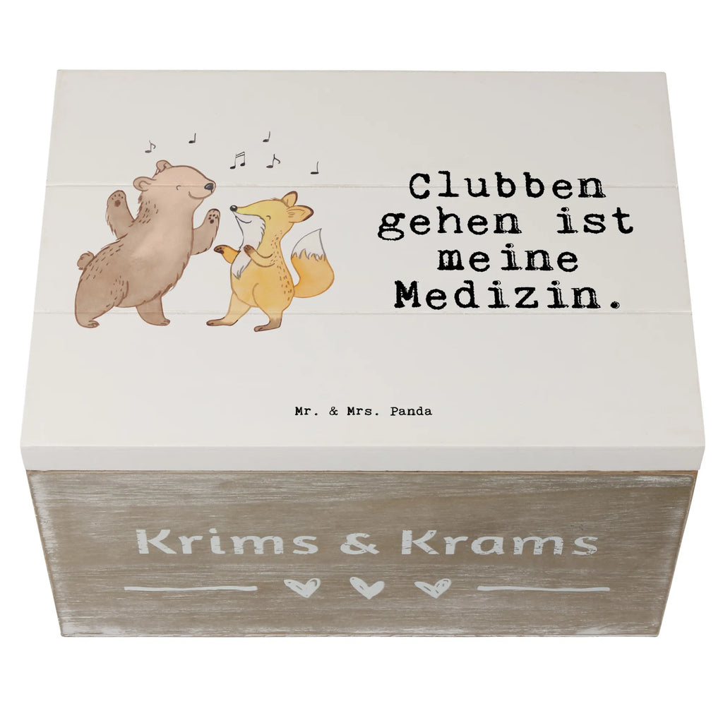 Holzkiste Bär & Fuchs Disco Holzkiste, Kiste, Schatzkiste, Truhe, Schatulle, XXL, Erinnerungsbox, Erinnerungskiste, Dekokiste, Aufbewahrungsbox, Geschenkbox, Geschenkdose, Geschenk, Sport, Sportart, Hobby, Schenken, Danke, Dankeschön, Auszeichnung, Gewinn, Sportler, Disco, Clubs, Tanzen, Feiern, Clubbing