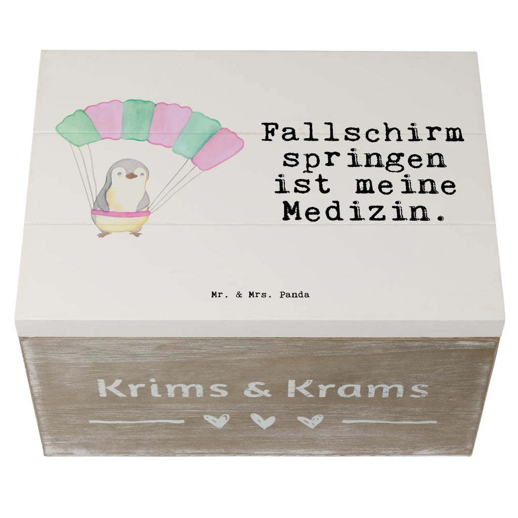 Holzkiste Pinguin Fallschirm springen Holzkiste, Kiste, Schatzkiste, Truhe, Schatulle, XXL, Erinnerungsbox, Erinnerungskiste, Dekokiste, Aufbewahrungsbox, Geschenkbox, Geschenkdose, Geschenk, Sport, Sportart, Hobby, Schenken, Danke, Dankeschön, Auszeichnung, Gewinn, Sportler, Fallschirmspringen, Skydive, Fallschirmsprung, Tandemsprung, Fallschirmflug, Freifall, Erlebnisgeschenk, Adrenalinkick, Extreme Sport, Luftakrobatik, Adrenalinrausch, Parachute Jumping