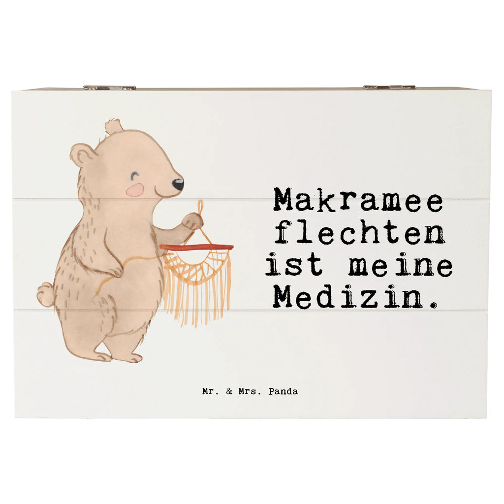 Holzkiste Bär Makramee Holzkiste, Kiste, Schatzkiste, Truhe, Schatulle, XXL, Erinnerungsbox, Erinnerungskiste, Dekokiste, Aufbewahrungsbox, Geschenkbox, Geschenkdose, Geschenk, Sport, Sportart, Hobby, Schenken, Danke, Dankeschön, Auszeichnung, Gewinn, Sportler, Makramee, Basteln, Basteln mit Makramee