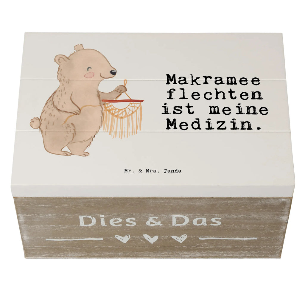 Holzkiste Bär Makramee Holzkiste, Kiste, Schatzkiste, Truhe, Schatulle, XXL, Erinnerungsbox, Erinnerungskiste, Dekokiste, Aufbewahrungsbox, Geschenkbox, Geschenkdose, Geschenk, Sport, Sportart, Hobby, Schenken, Danke, Dankeschön, Auszeichnung, Gewinn, Sportler, Makramee, Basteln, Basteln mit Makramee