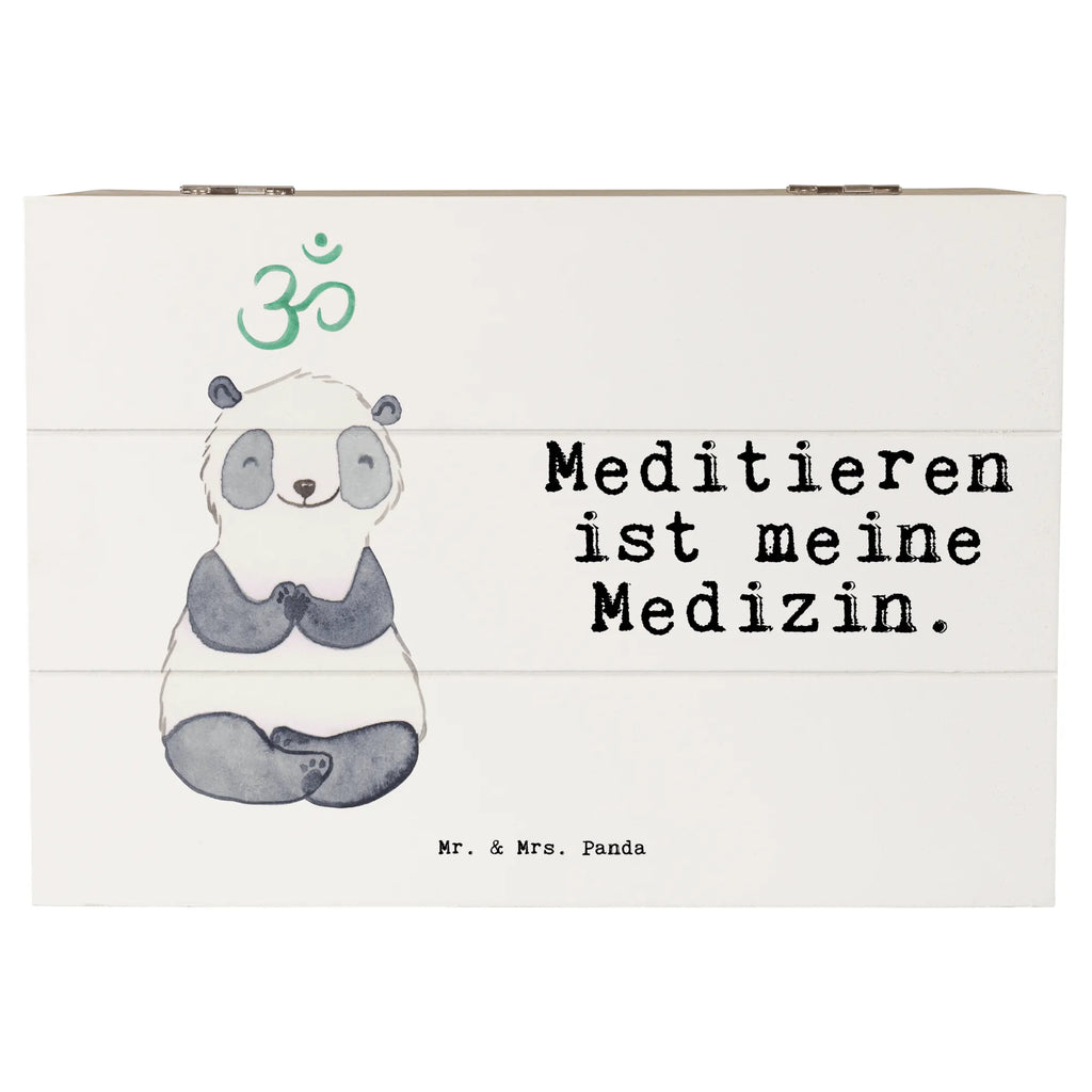 Holzkiste Panda Meditieren Holzkiste, Kiste, Schatzkiste, Truhe, Schatulle, XXL, Erinnerungsbox, Erinnerungskiste, Dekokiste, Aufbewahrungsbox, Geschenkbox, Geschenkdose, Geschenk, Sport, Sportart, Hobby, Schenken, Danke, Dankeschön, Auszeichnung, Gewinn, Sportler, Meditieren, Meditation, Meditationskurs