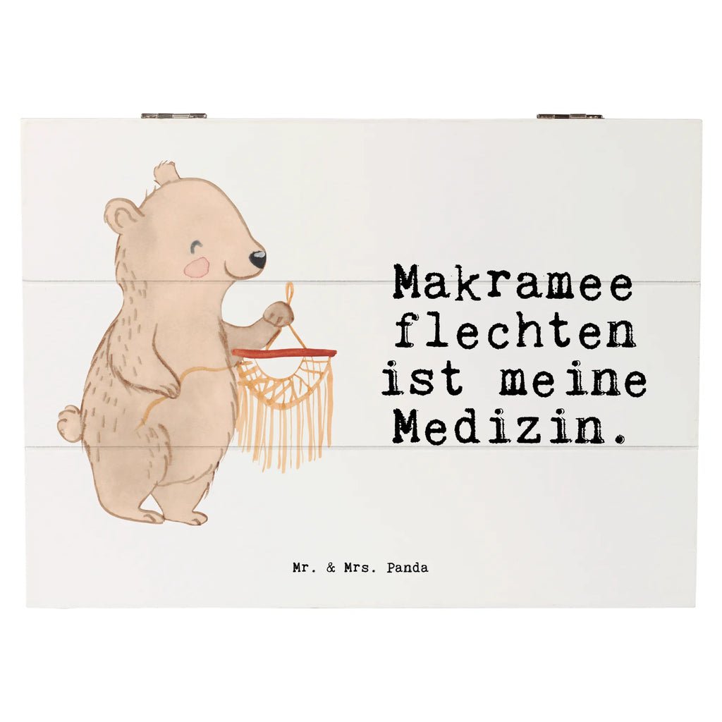 Holzkiste Bär Makramee Holzkiste, Kiste, Schatzkiste, Truhe, Schatulle, XXL, Erinnerungsbox, Erinnerungskiste, Dekokiste, Aufbewahrungsbox, Geschenkbox, Geschenkdose, Geschenk, Sport, Sportart, Hobby, Schenken, Danke, Dankeschön, Auszeichnung, Gewinn, Sportler, Makramee, Basteln, Basteln mit Makramee