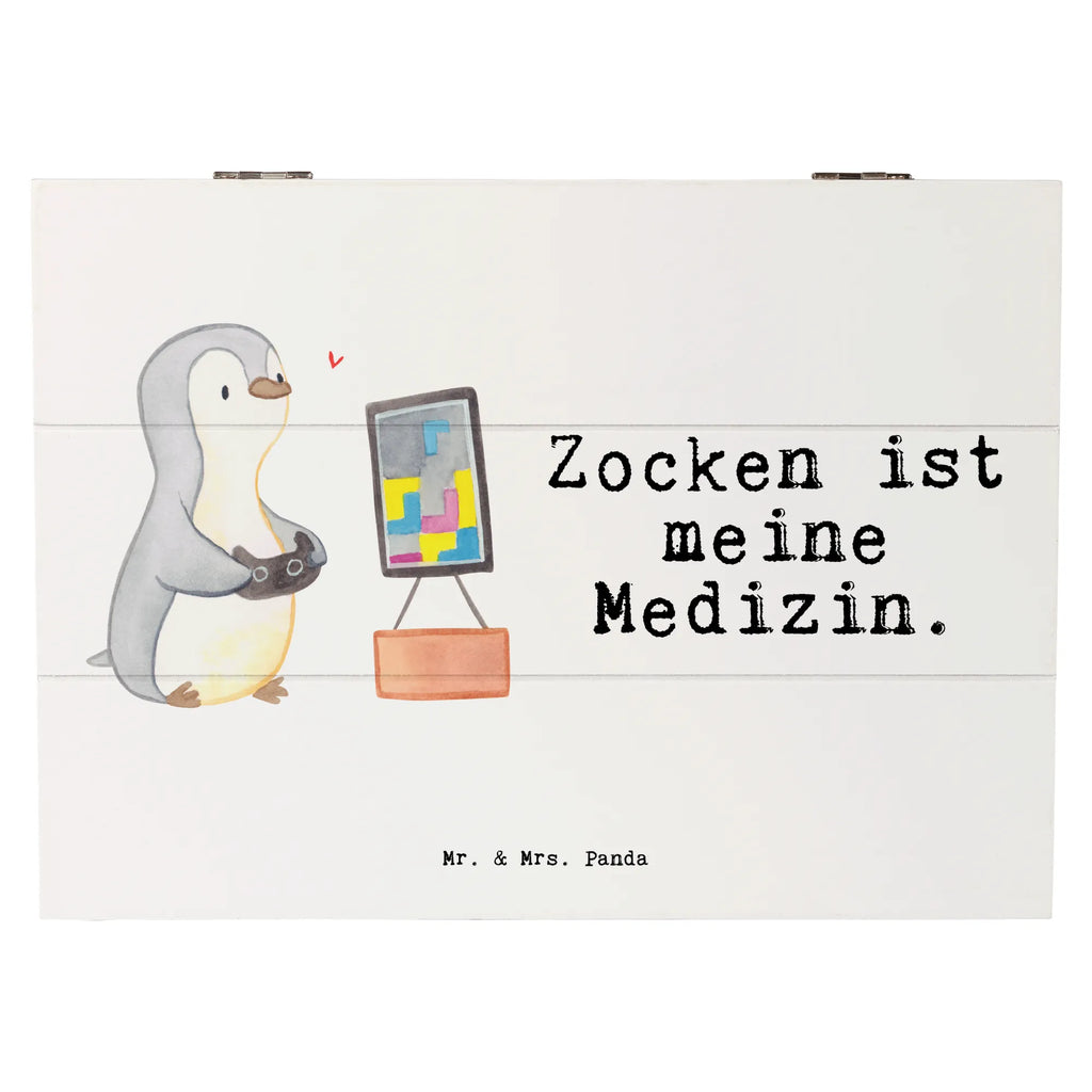 Holzkiste Pinguin Zocken Holzkiste, Kiste, Schatzkiste, Truhe, Schatulle, XXL, Erinnerungsbox, Erinnerungskiste, Dekokiste, Aufbewahrungsbox, Geschenkbox, Geschenkdose, Geschenk, Sport, Sportart, Hobby, Schenken, Danke, Dankeschön, Auszeichnung, Gewinn, Sportler, Zocken, Gaming, Videospiele, Videogames