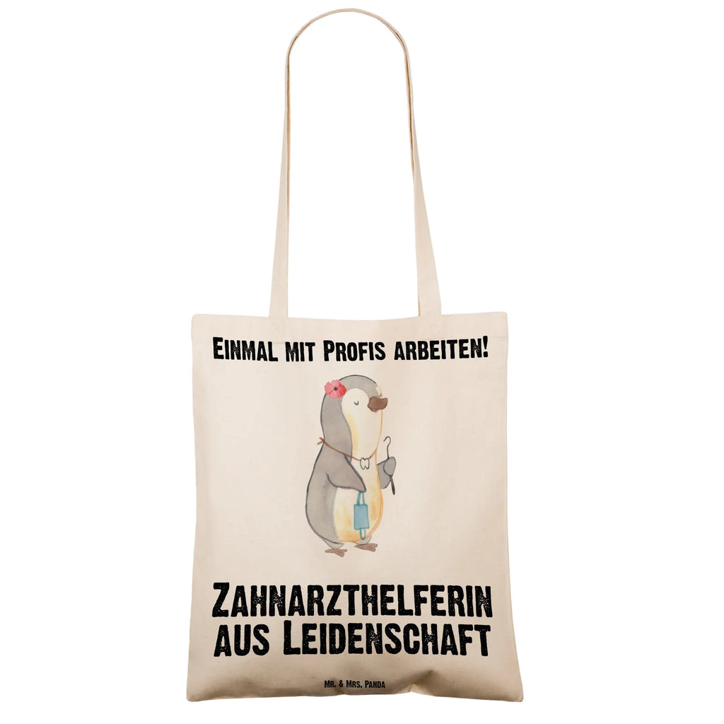 Tragetasche Zahnarzthelferin aus Leidenschaft Beuteltasche, Beutel, Einkaufstasche, Jutebeutel, Stoffbeutel, Tasche, Shopper, Umhängetasche, Strandtasche, Schultertasche, Stofftasche, Tragetasche, Badetasche, Jutetasche, Einkaufstüte, Laptoptasche, Beruf, Ausbildung, Jubiläum, Abschied, Rente, Kollege, Kollegin, Geschenk, Schenken, Arbeitskollege, Mitarbeiter, Firma, Danke, Dankeschön