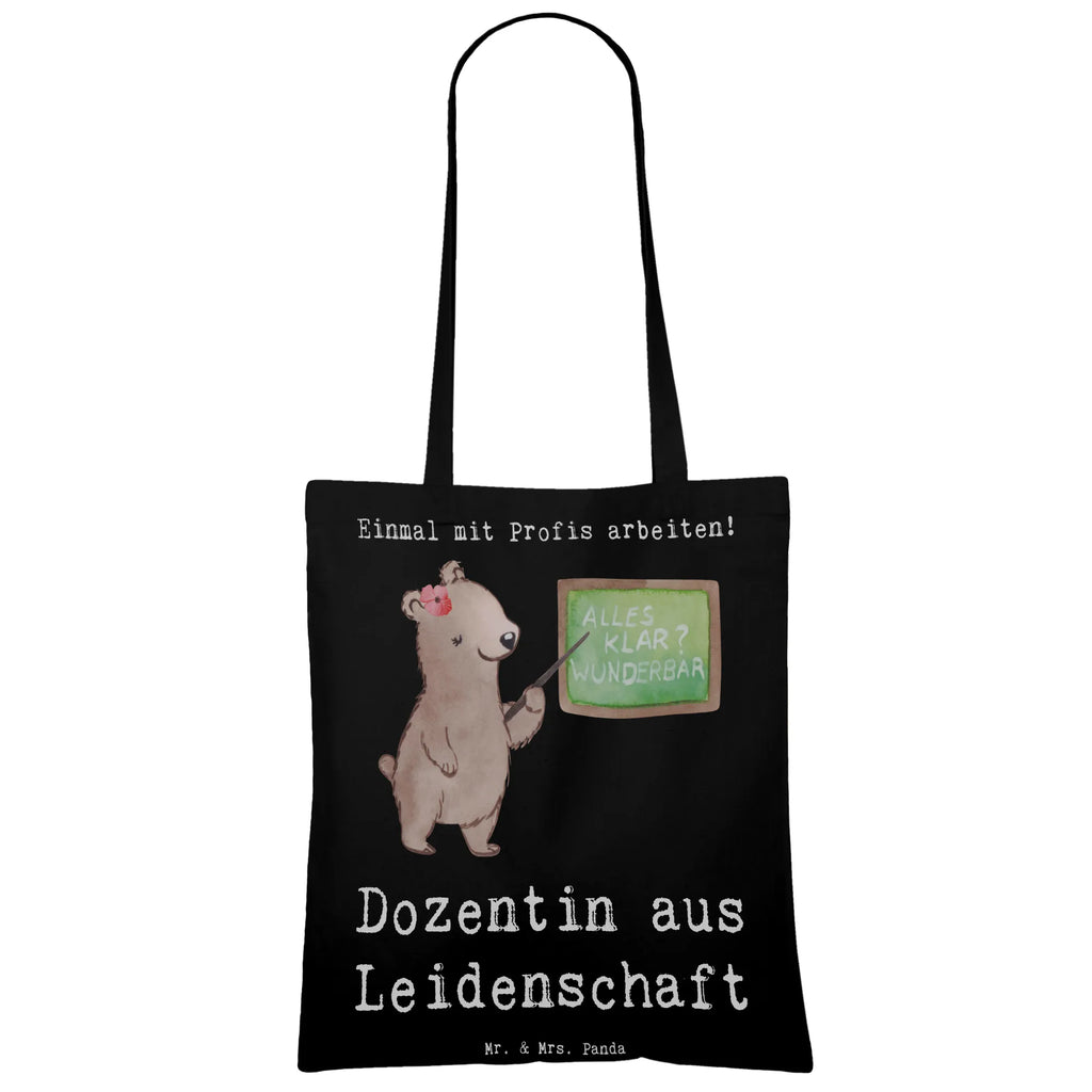 Tragetasche Dozentin aus Leidenschaft Beuteltasche, Beutel, Einkaufstasche, Jutebeutel, Stoffbeutel, Tasche, Shopper, Umhängetasche, Strandtasche, Schultertasche, Stofftasche, Tragetasche, Badetasche, Jutetasche, Einkaufstüte, Laptoptasche, Beruf, Ausbildung, Jubiläum, Abschied, Rente, Kollege, Kollegin, Geschenk, Schenken, Arbeitskollege, Mitarbeiter, Firma, Danke, Dankeschön, Dozentin, Professorin, Universität, Vorlesung, Tutorin, Akademikerin, Uni, Unterricht