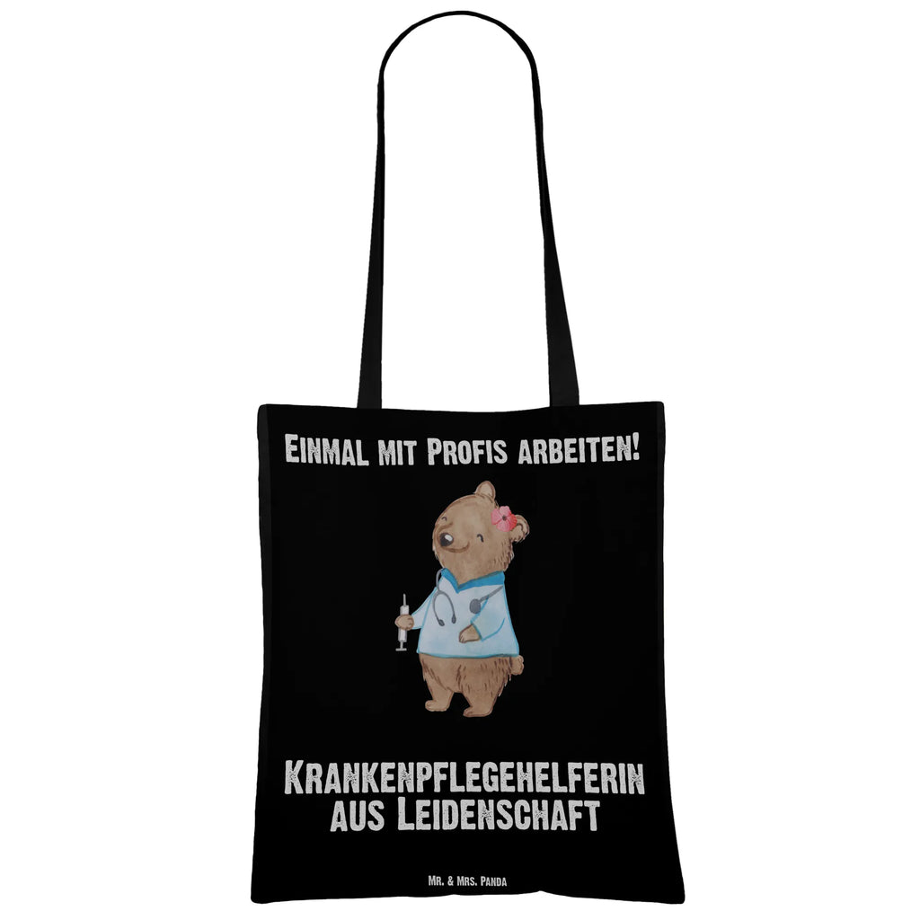 Tragetasche Krankenpflegehelferin aus Leidenschaft Beuteltasche, Beutel, Einkaufstasche, Jutebeutel, Stoffbeutel, Tasche, Shopper, Umhängetasche, Strandtasche, Schultertasche, Stofftasche, Tragetasche, Badetasche, Jutetasche, Einkaufstüte, Laptoptasche, Beruf, Ausbildung, Jubiläum, Abschied, Rente, Kollege, Kollegin, Geschenk, Schenken, Arbeitskollege, Mitarbeiter, Firma, Danke, Dankeschön, Krankenpflegehelferin, Pflegehelferin, Pflegekraft