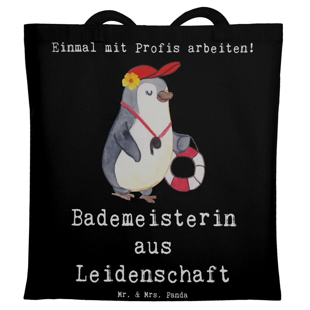 Tragetasche Bademeisterin aus Leidenschaft Beuteltasche, Beutel, Einkaufstasche, Jutebeutel, Stoffbeutel, Tasche, Shopper, Umhängetasche, Strandtasche, Schultertasche, Stofftasche, Tragetasche, Badetasche, Jutetasche, Einkaufstüte, Laptoptasche, Beruf, Ausbildung, Jubiläum, Abschied, Rente, Kollege, Kollegin, Geschenk, Schenken, Arbeitskollege, Mitarbeiter, Firma, Danke, Dankeschön, Bademeisterin, Rettungsschwimmerin, Schwimmmeisterin, Schwimmbad, Freibad, Badeanstalt, Schwimmverein, Schwimmschule