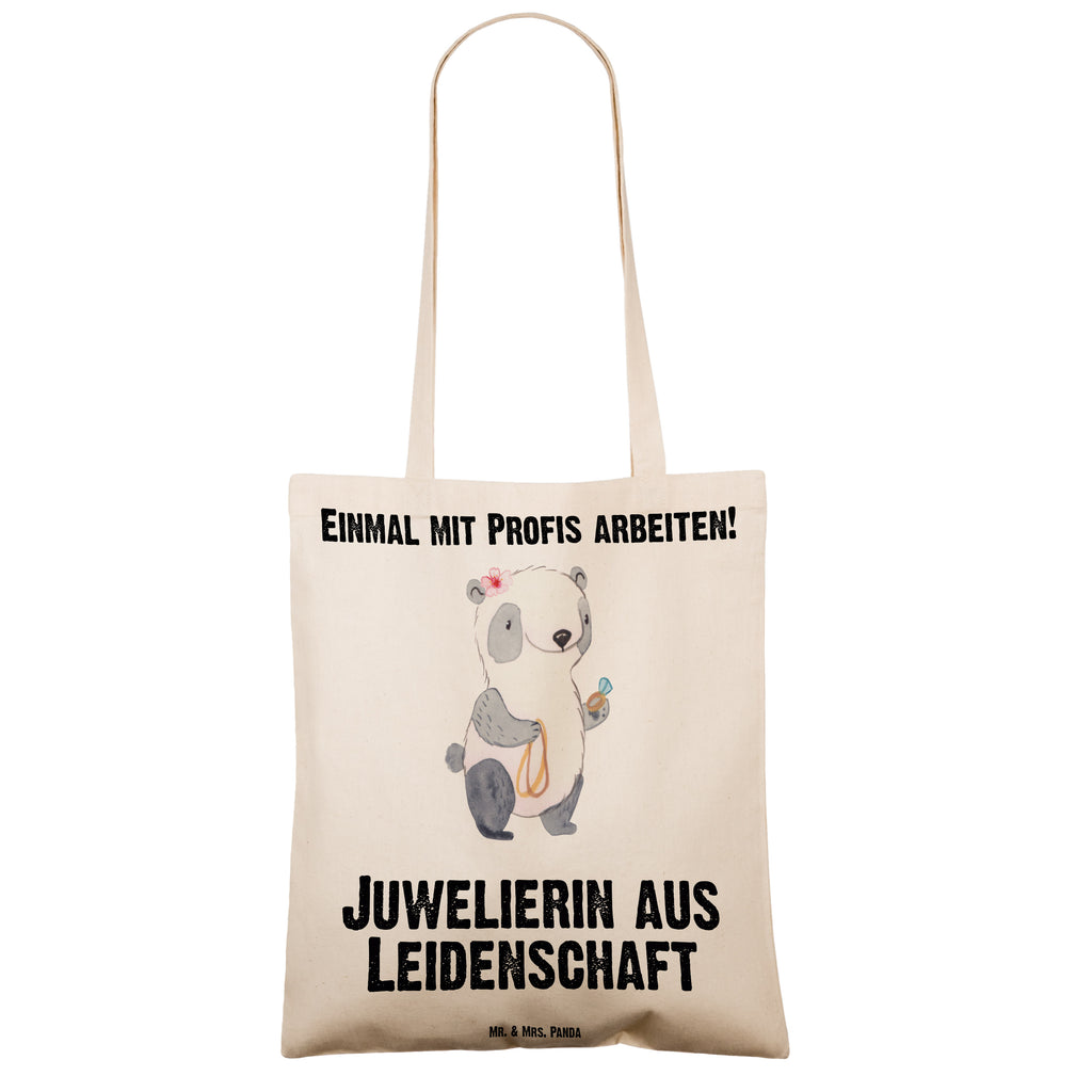 Tragetasche Juwelierin aus Leidenschaft Beuteltasche, Beutel, Einkaufstasche, Jutebeutel, Stoffbeutel, Tasche, Shopper, Umhängetasche, Strandtasche, Schultertasche, Stofftasche, Tragetasche, Badetasche, Jutetasche, Einkaufstüte, Laptoptasche, Beruf, Ausbildung, Jubiläum, Abschied, Rente, Kollege, Kollegin, Geschenk, Schenken, Arbeitskollege, Mitarbeiter, Firma, Danke, Dankeschön, Juwelierin, Goldschmiedin, Schmuckwarenhändlerin, Schmuckgeschäft, Eröffnung