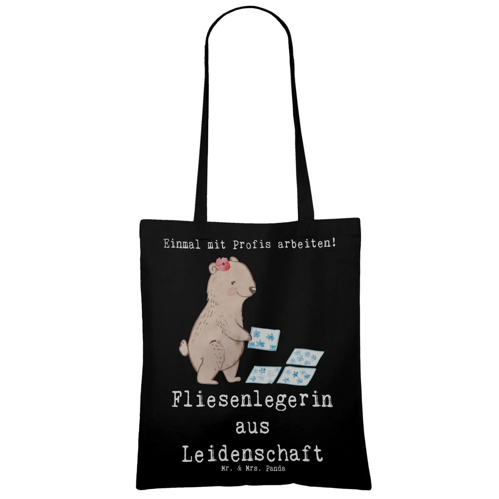 Tragetasche Fliesenlegerin aus Leidenschaft Beuteltasche, Beutel, Einkaufstasche, Jutebeutel, Stoffbeutel, Tasche, Shopper, Umhängetasche, Strandtasche, Schultertasche, Stofftasche, Tragetasche, Badetasche, Jutetasche, Einkaufstüte, Laptoptasche, Beruf, Ausbildung, Jubiläum, Abschied, Rente, Kollege, Kollegin, Geschenk, Schenken, Arbeitskollege, Mitarbeiter, Firma, Danke, Dankeschön, Fliesenlegerin, Gesellenprüfung, Fliesenlegermeisterin, Fliesenlegerbetrieb, Fliesenfachhandel, Handwerk