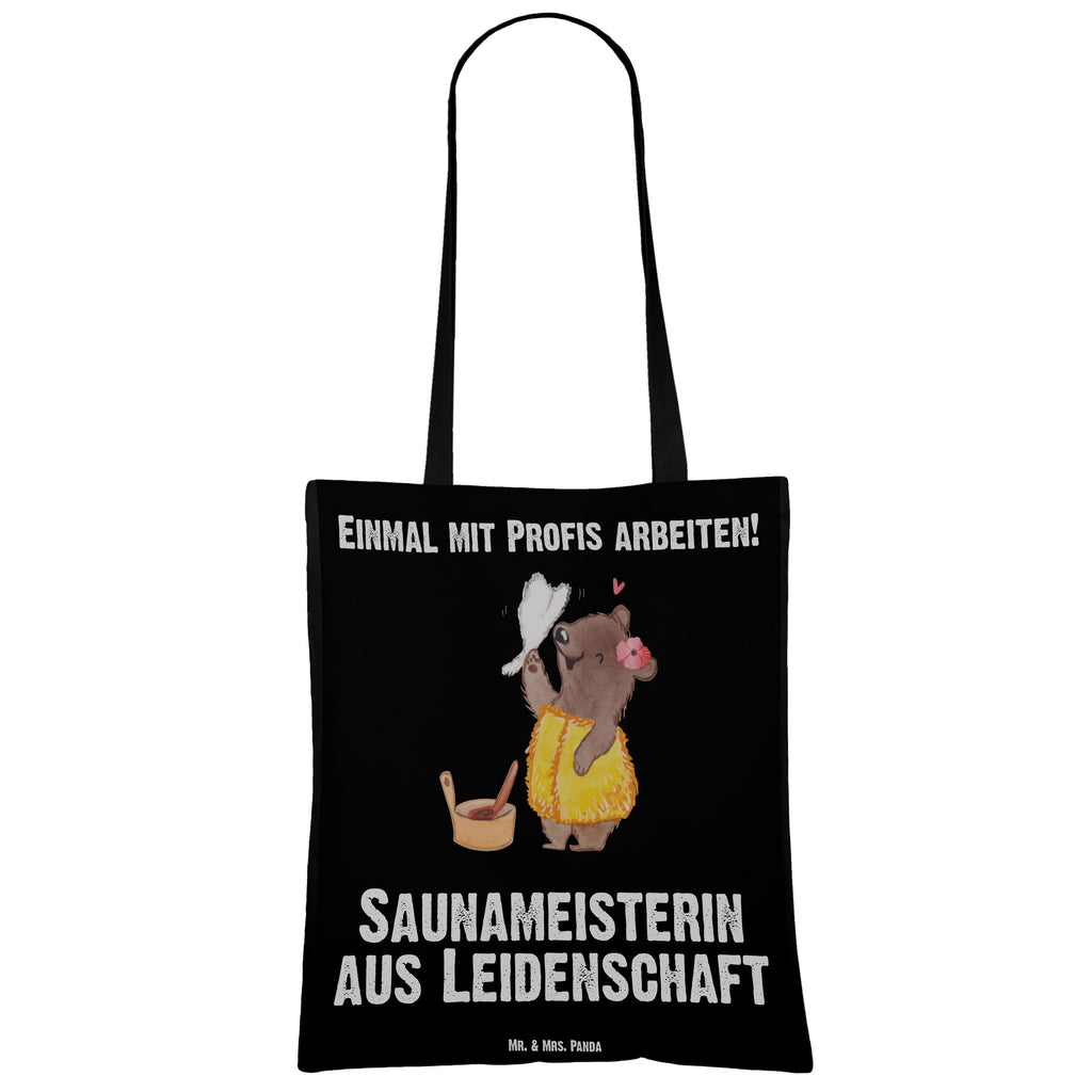 Tragetasche Saunameisterin aus Leidenschaft Beuteltasche, Beutel, Einkaufstasche, Jutebeutel, Stoffbeutel, Tasche, Shopper, Umhängetasche, Strandtasche, Schultertasche, Stofftasche, Tragetasche, Badetasche, Jutetasche, Einkaufstüte, Laptoptasche, Beruf, Ausbildung, Jubiläum, Abschied, Rente, Kollege, Kollegin, Geschenk, Schenken, Arbeitskollege, Mitarbeiter, Firma, Danke, Dankeschön