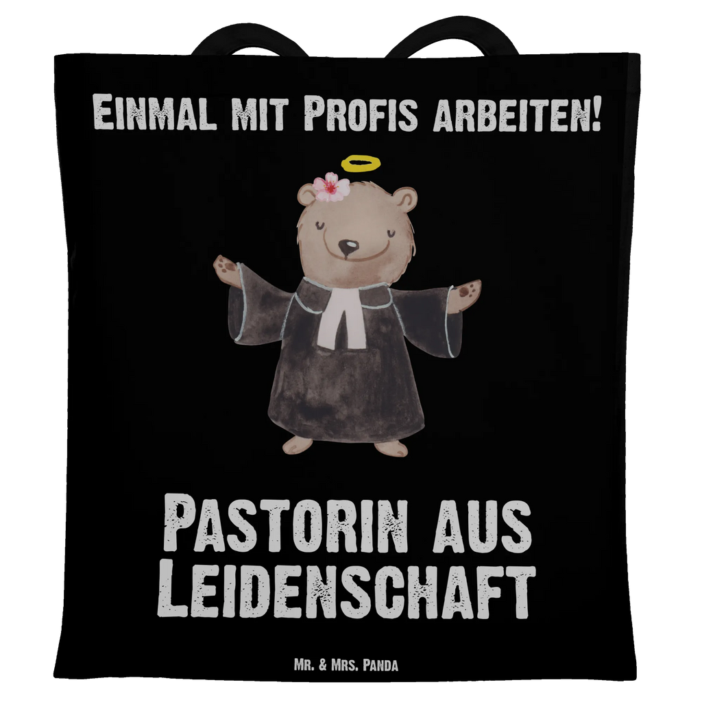 Tragetasche Pastorin aus Leidenschaft Beuteltasche, Beutel, Einkaufstasche, Jutebeutel, Stoffbeutel, Tasche, Shopper, Umhängetasche, Strandtasche, Schultertasche, Stofftasche, Tragetasche, Badetasche, Jutetasche, Einkaufstüte, Laptoptasche, Beruf, Ausbildung, Jubiläum, Abschied, Rente, Kollege, Kollegin, Geschenk, Schenken, Arbeitskollege, Mitarbeiter, Firma, Danke, Dankeschön, Pastorin, Dienerin Gottes<br />Geistliche, Pfarrerin, Predigerin<br />Priesterin, Theologin, Kirche