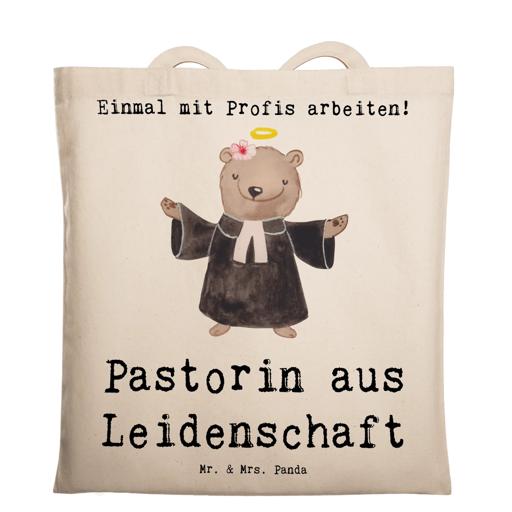 Tragetasche Pastorin aus Leidenschaft Beuteltasche, Beutel, Einkaufstasche, Jutebeutel, Stoffbeutel, Tasche, Shopper, Umhängetasche, Strandtasche, Schultertasche, Stofftasche, Tragetasche, Badetasche, Jutetasche, Einkaufstüte, Laptoptasche, Beruf, Ausbildung, Jubiläum, Abschied, Rente, Kollege, Kollegin, Geschenk, Schenken, Arbeitskollege, Mitarbeiter, Firma, Danke, Dankeschön, Pastorin, Dienerin Gottes<br />Geistliche, Pfarrerin, Predigerin<br />Priesterin, Theologin, Kirche