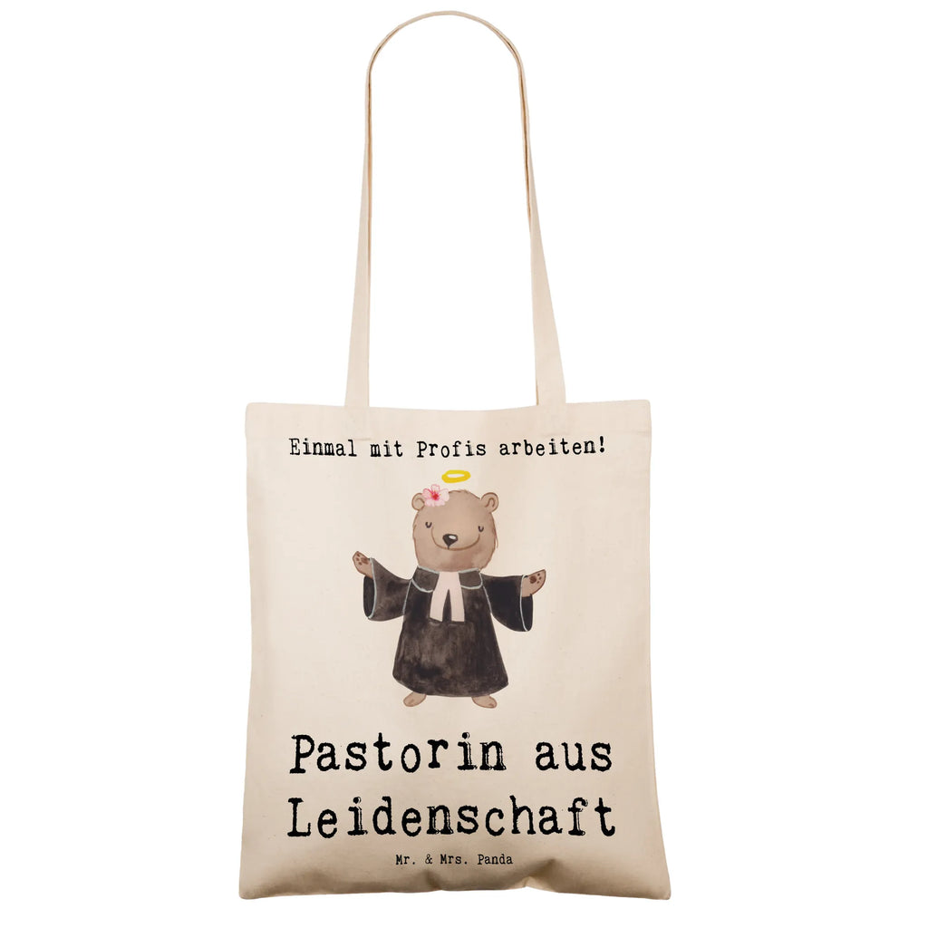 Tragetasche Pastorin aus Leidenschaft Beuteltasche, Beutel, Einkaufstasche, Jutebeutel, Stoffbeutel, Tasche, Shopper, Umhängetasche, Strandtasche, Schultertasche, Stofftasche, Tragetasche, Badetasche, Jutetasche, Einkaufstüte, Laptoptasche, Beruf, Ausbildung, Jubiläum, Abschied, Rente, Kollege, Kollegin, Geschenk, Schenken, Arbeitskollege, Mitarbeiter, Firma, Danke, Dankeschön, Pastorin, Dienerin Gottes<br />Geistliche, Pfarrerin, Predigerin<br />Priesterin, Theologin, Kirche