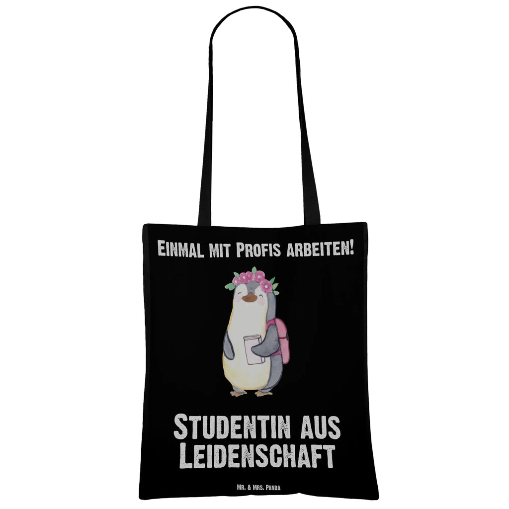 Tragetasche Studentin aus Leidenschaft Beuteltasche, Beutel, Einkaufstasche, Jutebeutel, Stoffbeutel, Tasche, Shopper, Umhängetasche, Strandtasche, Schultertasche, Stofftasche, Tragetasche, Badetasche, Jutetasche, Einkaufstüte, Laptoptasche, Beruf, Ausbildung, Jubiläum, Abschied, Rente, Kollege, Kollegin, Geschenk, Schenken, Arbeitskollege, Mitarbeiter, Firma, Danke, Dankeschön