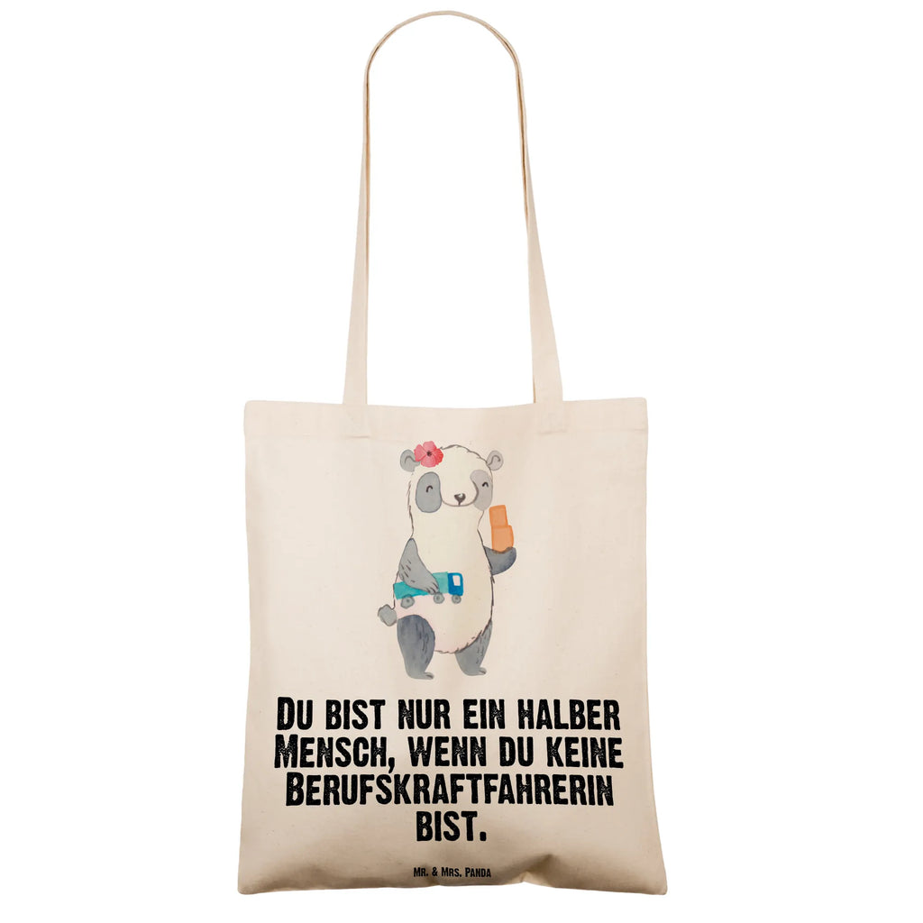 Tragetasche Berufskraftfahrerin mit Herz Beuteltasche, Beutel, Einkaufstasche, Jutebeutel, Stoffbeutel, Tasche, Shopper, Umhängetasche, Strandtasche, Schultertasche, Stofftasche, Tragetasche, Badetasche, Jutetasche, Einkaufstüte, Laptoptasche, Beruf, Ausbildung, Jubiläum, Abschied, Rente, Kollege, Kollegin, Geschenk, Schenken, Arbeitskollege, Mitarbeiter, Firma, Danke, Dankeschön