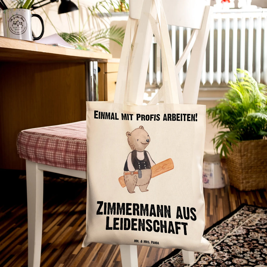 Tragetasche Zimmermann aus Leidenschaft Beuteltasche, Beutel, Einkaufstasche, Jutebeutel, Stoffbeutel, Tasche, Shopper, Umhängetasche, Strandtasche, Schultertasche, Stofftasche, Tragetasche, Badetasche, Jutetasche, Einkaufstüte, Laptoptasche, Beruf, Ausbildung, Jubiläum, Abschied, Rente, Kollege, Kollegin, Geschenk, Schenken, Arbeitskollege, Mitarbeiter, Firma, Danke, Dankeschön