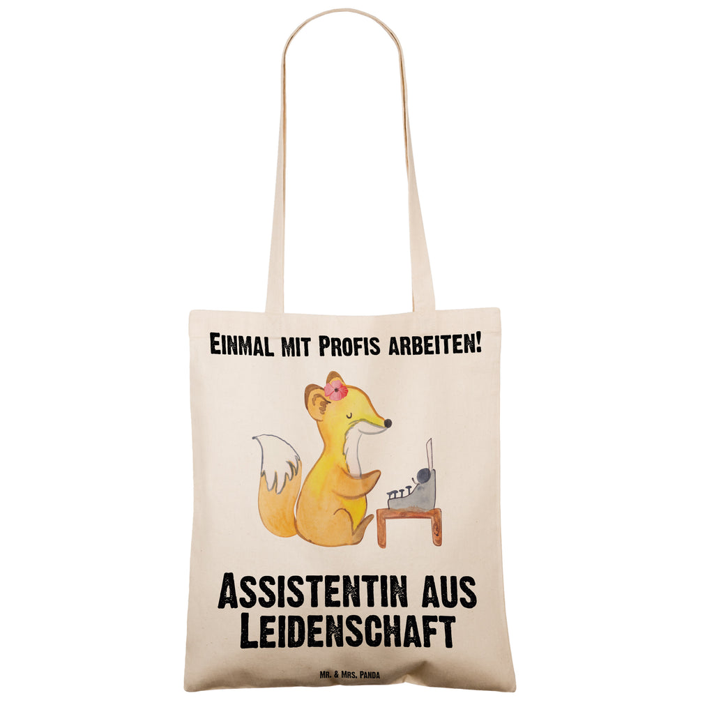 Tragetasche Assistentin aus Leidenschaft Beuteltasche, Beutel, Einkaufstasche, Jutebeutel, Stoffbeutel, Tasche, Shopper, Umhängetasche, Strandtasche, Schultertasche, Stofftasche, Tragetasche, Badetasche, Jutetasche, Einkaufstüte, Laptoptasche, Beruf, Ausbildung, Jubiläum, Abschied, Rente, Kollege, Kollegin, Geschenk, Schenken, Arbeitskollege, Mitarbeiter, Firma, Danke, Dankeschön