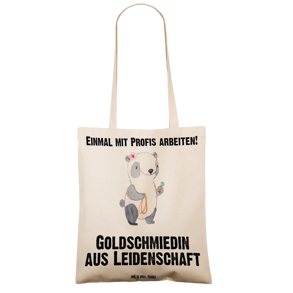 Tragetasche Goldschmiedin aus Leidenschaft Beuteltasche, Beutel, Einkaufstasche, Jutebeutel, Stoffbeutel, Tasche, Shopper, Umhängetasche, Strandtasche, Schultertasche, Stofftasche, Tragetasche, Badetasche, Jutetasche, Einkaufstüte, Laptoptasche, Beruf, Ausbildung, Jubiläum, Abschied, Rente, Kollege, Kollegin, Geschenk, Schenken, Arbeitskollege, Mitarbeiter, Firma, Danke, Dankeschön, Juwelierin, Goldschmiedin, Schmiedin, Schmuckwarenhändlerin, Schmuckgeschäft, Eröffnung