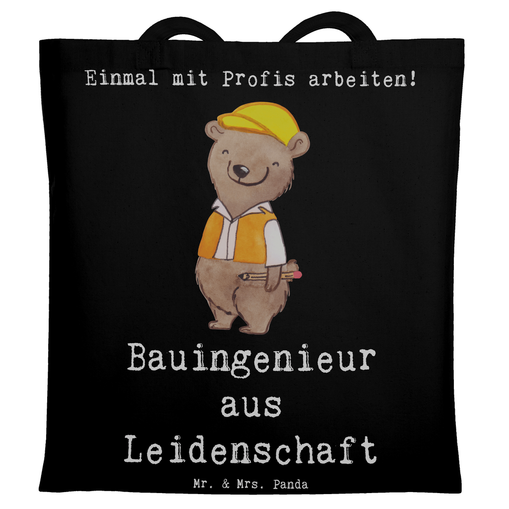 Tragetasche Bauingenieur aus Leidenschaft Beuteltasche, Beutel, Einkaufstasche, Jutebeutel, Stoffbeutel, Tasche, Shopper, Umhängetasche, Strandtasche, Schultertasche, Stofftasche, Tragetasche, Badetasche, Jutetasche, Einkaufstüte, Laptoptasche, Beruf, Ausbildung, Jubiläum, Abschied, Rente, Kollege, Kollegin, Geschenk, Schenken, Arbeitskollege, Mitarbeiter, Firma, Danke, Dankeschön, Bauingenieur, Statiker, Ingeniuer, Baustelle, Studium