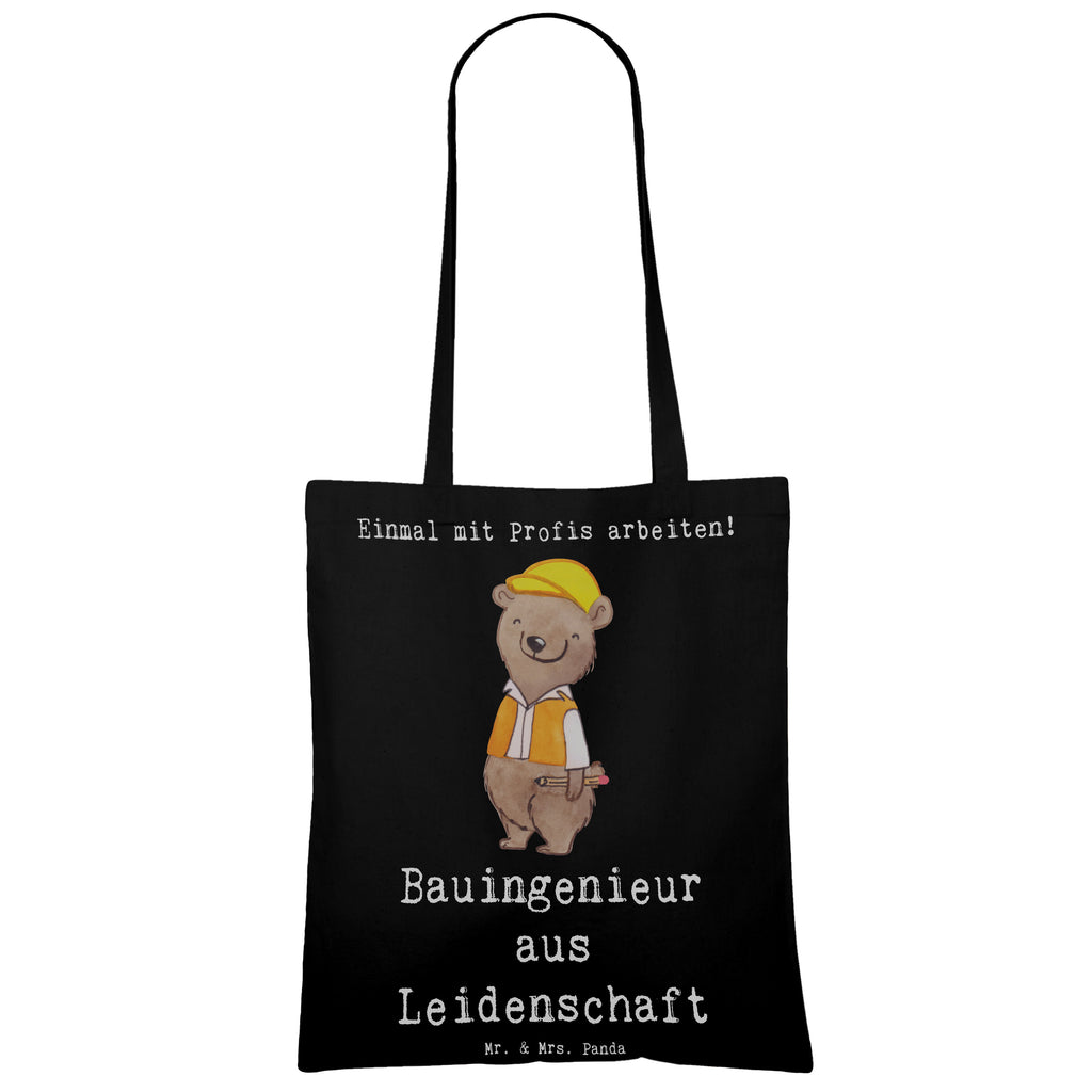 Tragetasche Bauingenieur aus Leidenschaft Beuteltasche, Beutel, Einkaufstasche, Jutebeutel, Stoffbeutel, Tasche, Shopper, Umhängetasche, Strandtasche, Schultertasche, Stofftasche, Tragetasche, Badetasche, Jutetasche, Einkaufstüte, Laptoptasche, Beruf, Ausbildung, Jubiläum, Abschied, Rente, Kollege, Kollegin, Geschenk, Schenken, Arbeitskollege, Mitarbeiter, Firma, Danke, Dankeschön, Bauingenieur, Statiker, Ingeniuer, Baustelle, Studium