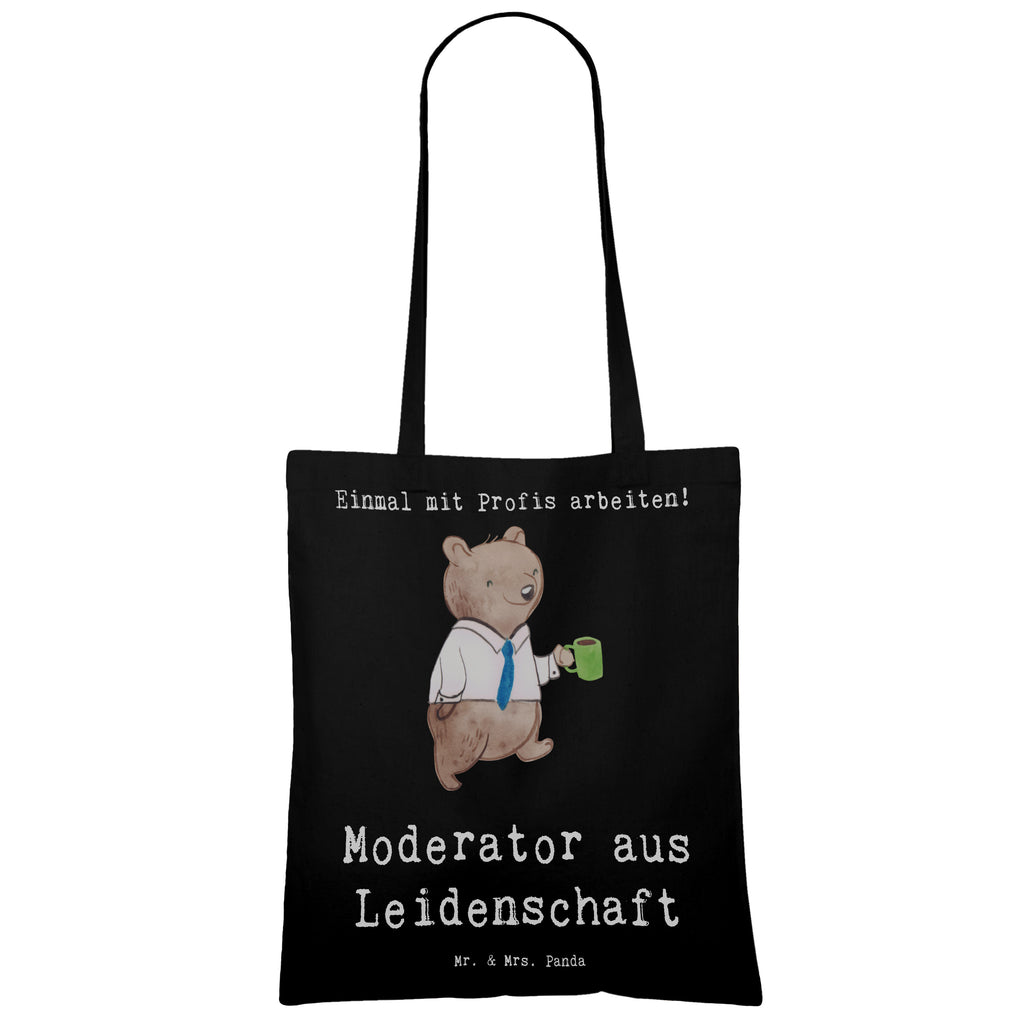 Tragetasche Moderator aus Leidenschaft Beuteltasche, Beutel, Einkaufstasche, Jutebeutel, Stoffbeutel, Tasche, Shopper, Umhängetasche, Strandtasche, Schultertasche, Stofftasche, Tragetasche, Badetasche, Jutetasche, Einkaufstüte, Laptoptasche, Beruf, Ausbildung, Jubiläum, Abschied, Rente, Kollege, Kollegin, Geschenk, Schenken, Arbeitskollege, Mitarbeiter, Firma, Danke, Dankeschön