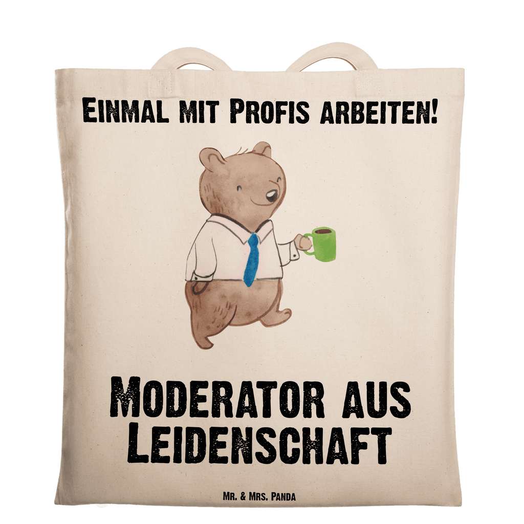 Tragetasche Moderator aus Leidenschaft Beuteltasche, Beutel, Einkaufstasche, Jutebeutel, Stoffbeutel, Tasche, Shopper, Umhängetasche, Strandtasche, Schultertasche, Stofftasche, Tragetasche, Badetasche, Jutetasche, Einkaufstüte, Laptoptasche, Beruf, Ausbildung, Jubiläum, Abschied, Rente, Kollege, Kollegin, Geschenk, Schenken, Arbeitskollege, Mitarbeiter, Firma, Danke, Dankeschön