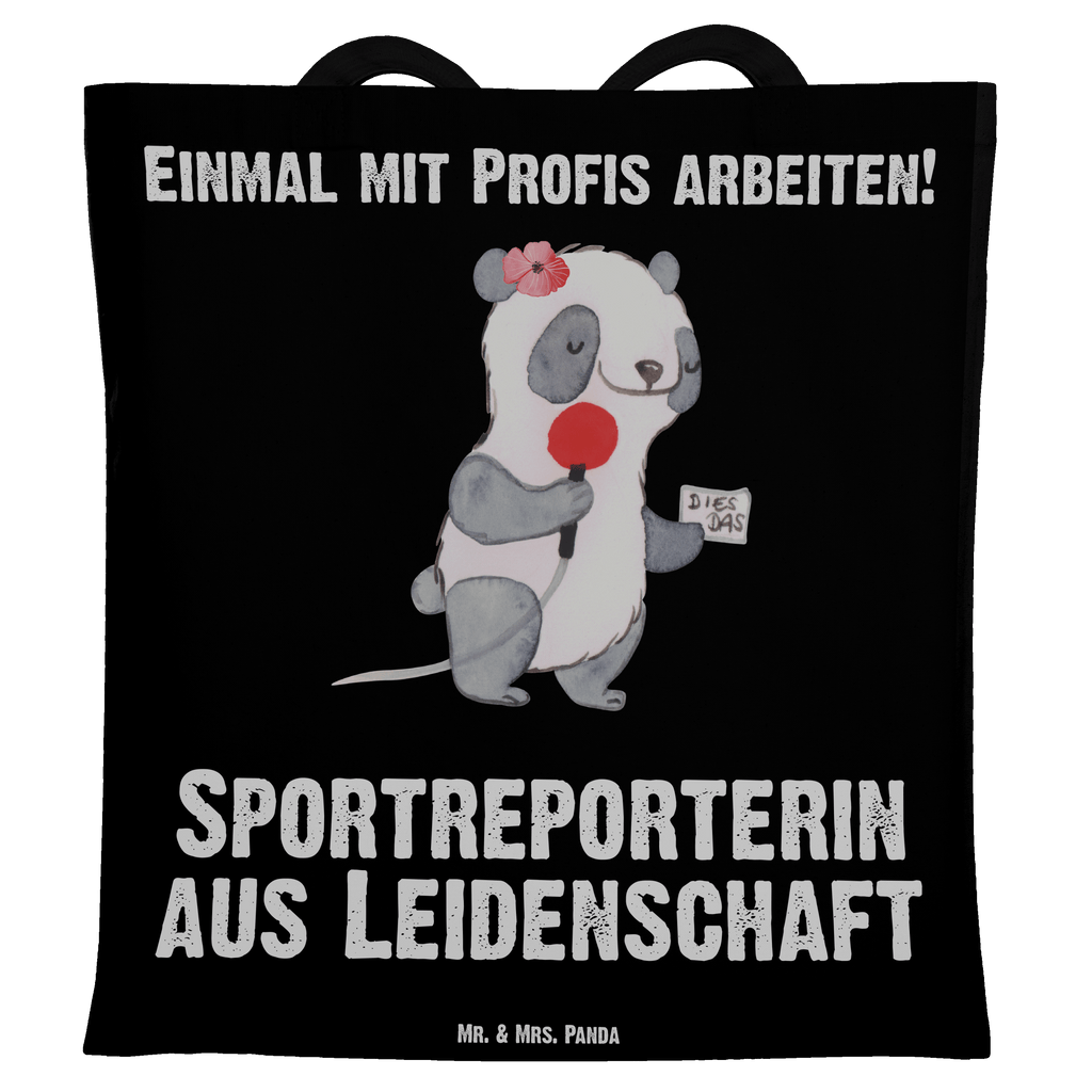 Tragetasche Sportreporterin aus Leidenschaft Beuteltasche, Beutel, Einkaufstasche, Jutebeutel, Stoffbeutel, Tasche, Shopper, Umhängetasche, Strandtasche, Schultertasche, Stofftasche, Tragetasche, Badetasche, Jutetasche, Einkaufstüte, Laptoptasche, Beruf, Ausbildung, Jubiläum, Abschied, Rente, Kollege, Kollegin, Geschenk, Schenken, Arbeitskollege, Mitarbeiter, Firma, Danke, Dankeschön