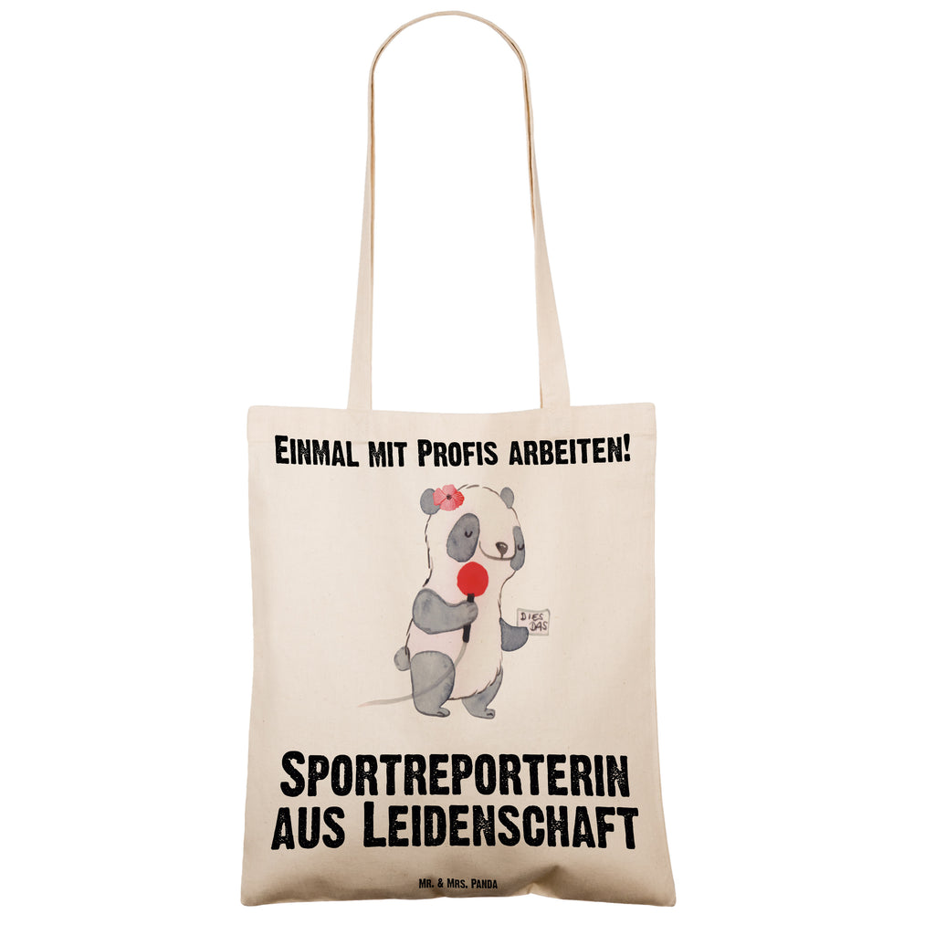 Tragetasche Sportreporterin aus Leidenschaft Beuteltasche, Beutel, Einkaufstasche, Jutebeutel, Stoffbeutel, Tasche, Shopper, Umhängetasche, Strandtasche, Schultertasche, Stofftasche, Tragetasche, Badetasche, Jutetasche, Einkaufstüte, Laptoptasche, Beruf, Ausbildung, Jubiläum, Abschied, Rente, Kollege, Kollegin, Geschenk, Schenken, Arbeitskollege, Mitarbeiter, Firma, Danke, Dankeschön