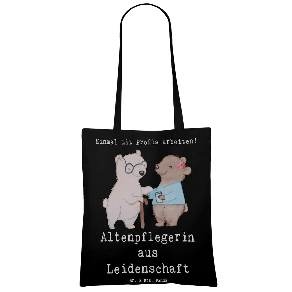 Tragetasche Altenpflegerin aus Leidenschaft Beuteltasche, Beutel, Einkaufstasche, Jutebeutel, Stoffbeutel, Tasche, Shopper, Umhängetasche, Strandtasche, Schultertasche, Stofftasche, Tragetasche, Badetasche, Jutetasche, Einkaufstüte, Laptoptasche, Beruf, Ausbildung, Jubiläum, Abschied, Rente, Kollege, Kollegin, Geschenk, Schenken, Arbeitskollege, Mitarbeiter, Firma, Danke, Dankeschön, Altenpflegerin, Pflegerin, Altenheim Eröffnung