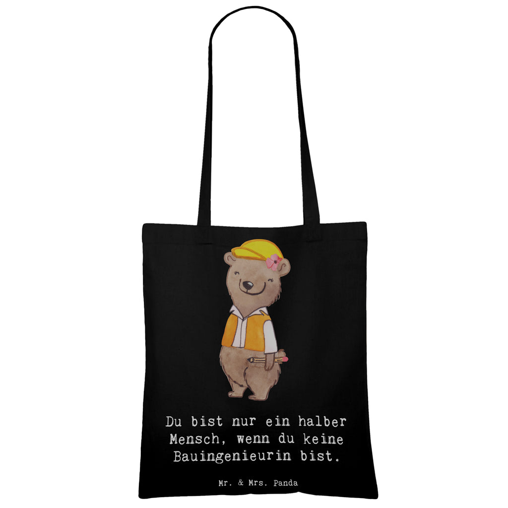 Tragetasche Bauingenieurin mit Herz Beuteltasche, Beutel, Einkaufstasche, Jutebeutel, Stoffbeutel, Tasche, Shopper, Umhängetasche, Strandtasche, Schultertasche, Stofftasche, Tragetasche, Badetasche, Jutetasche, Einkaufstüte, Laptoptasche, Beruf, Ausbildung, Jubiläum, Abschied, Rente, Kollege, Kollegin, Geschenk, Schenken, Arbeitskollege, Mitarbeiter, Firma, Danke, Dankeschön, Bauingenieurin, Statikerin, Ingeniuerin, Baustelle, Studium