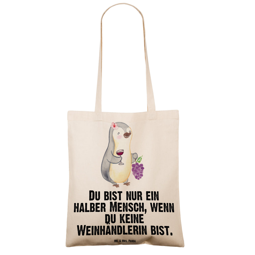 Tragetasche Weinhändlerin mit Herz Beuteltasche, Beutel, Einkaufstasche, Jutebeutel, Stoffbeutel, Tasche, Shopper, Umhängetasche, Strandtasche, Schultertasche, Stofftasche, Tragetasche, Badetasche, Jutetasche, Einkaufstüte, Laptoptasche, Beruf, Ausbildung, Jubiläum, Abschied, Rente, Kollege, Kollegin, Geschenk, Schenken, Arbeitskollege, Mitarbeiter, Firma, Danke, Dankeschön