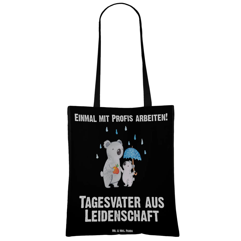 Tragetasche Tagesvater aus Leidenschaft Beuteltasche, Beutel, Einkaufstasche, Jutebeutel, Stoffbeutel, Tasche, Shopper, Umhängetasche, Strandtasche, Schultertasche, Stofftasche, Tragetasche, Badetasche, Jutetasche, Einkaufstüte, Laptoptasche, Beruf, Ausbildung, Jubiläum, Abschied, Rente, Kollege, Kollegin, Geschenk, Schenken, Arbeitskollege, Mitarbeiter, Firma, Danke, Dankeschön