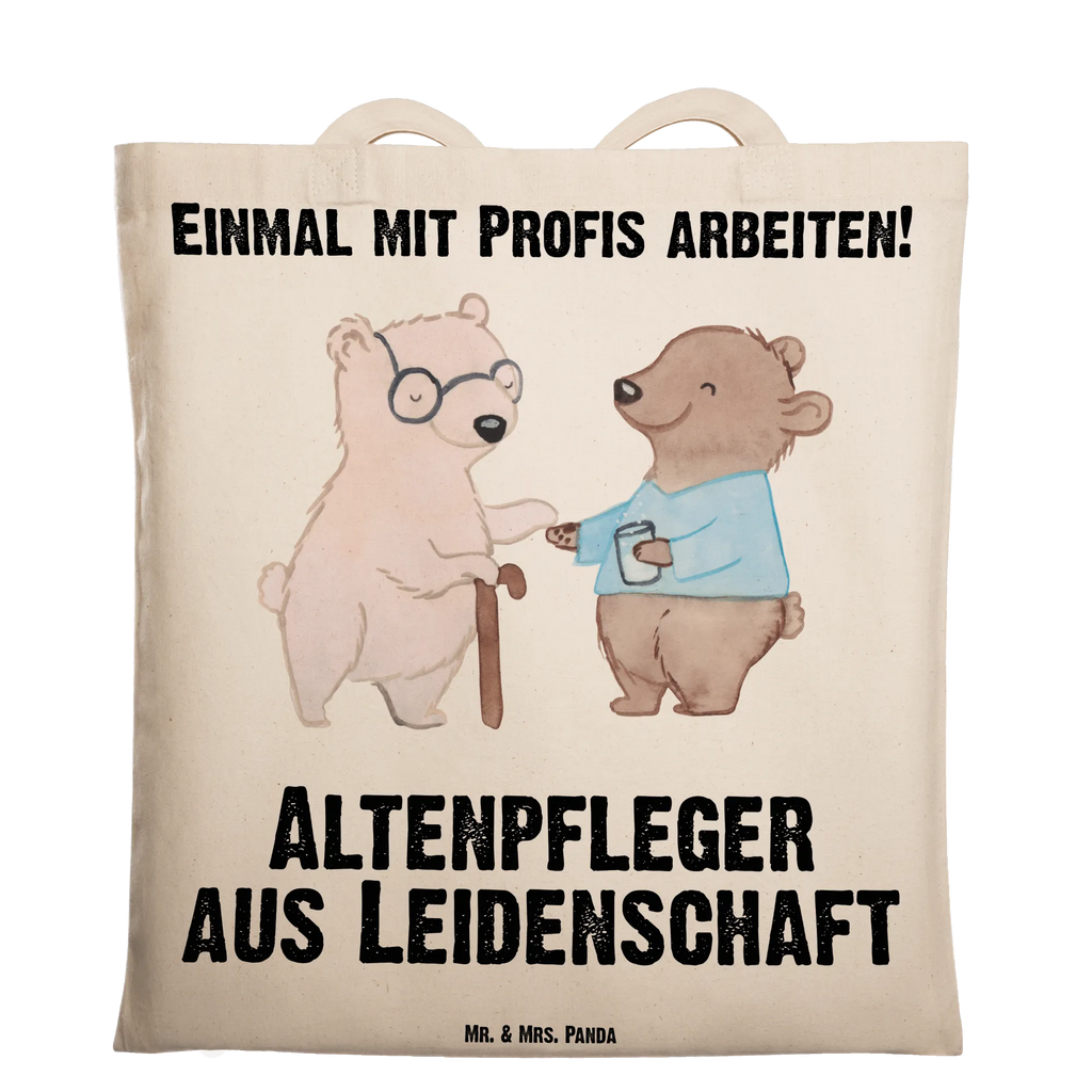 Tragetasche Altenpfleger aus Leidenschaft Beuteltasche, Beutel, Einkaufstasche, Jutebeutel, Stoffbeutel, Tasche, Shopper, Umhängetasche, Strandtasche, Schultertasche, Stofftasche, Tragetasche, Badetasche, Jutetasche, Einkaufstüte, Laptoptasche, Beruf, Ausbildung, Jubiläum, Abschied, Rente, Kollege, Kollegin, Geschenk, Schenken, Arbeitskollege, Mitarbeiter, Firma, Danke, Dankeschön, Altenpfleger, Pfleger, Altenheim Eröffnung