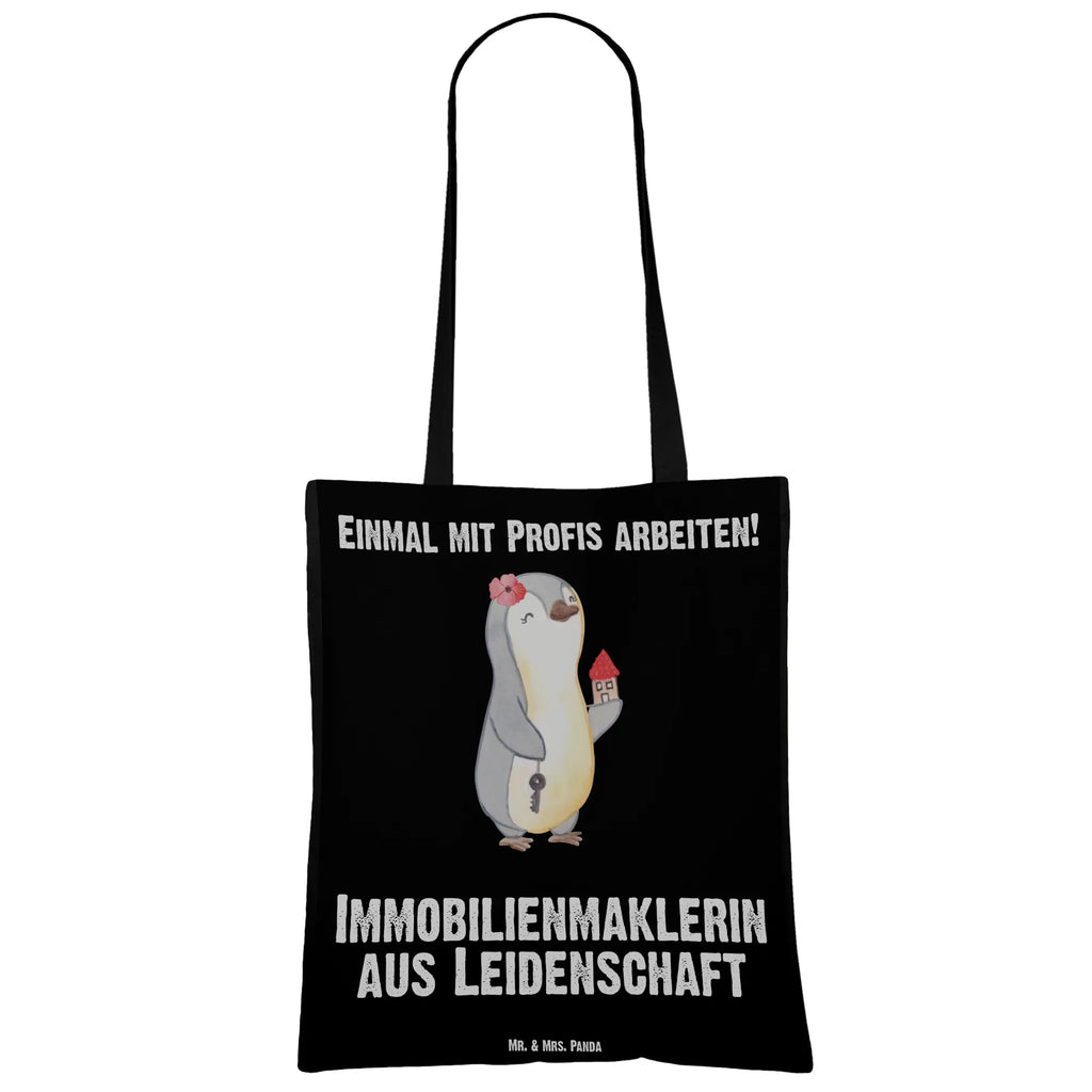 Tragetasche Immobilienmaklerin aus Leidenschaft Beuteltasche, Beutel, Einkaufstasche, Jutebeutel, Stoffbeutel, Tasche, Shopper, Umhängetasche, Strandtasche, Schultertasche, Stofftasche, Tragetasche, Badetasche, Jutetasche, Einkaufstüte, Laptoptasche, Beruf, Ausbildung, Jubiläum, Abschied, Rente, Kollege, Kollegin, Geschenk, Schenken, Arbeitskollege, Mitarbeiter, Firma, Danke, Dankeschön, Immobilienmaklerin, Immobilienhändlerin, Immobilienkauffrau, Immobilienbüro