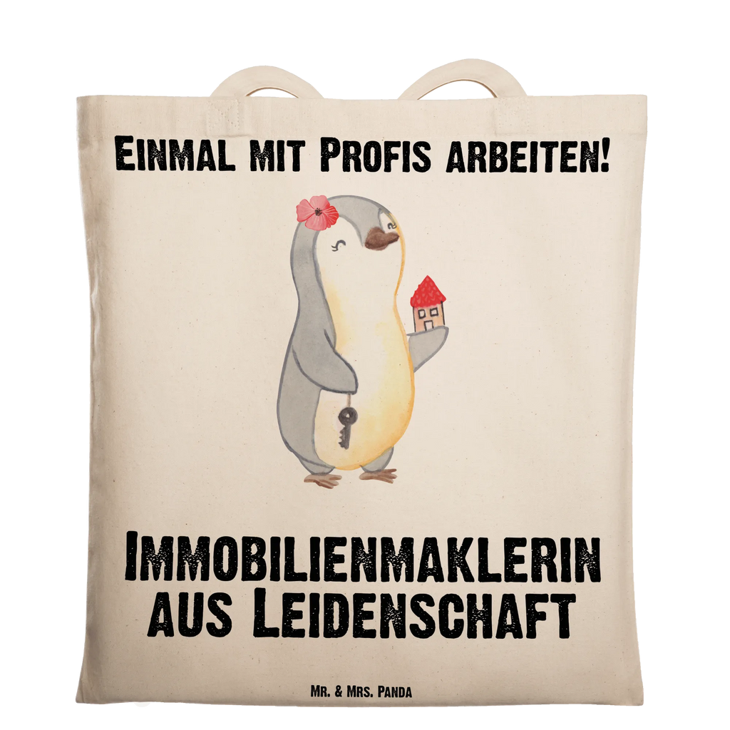 Tragetasche Immobilienmaklerin aus Leidenschaft Beuteltasche, Beutel, Einkaufstasche, Jutebeutel, Stoffbeutel, Tasche, Shopper, Umhängetasche, Strandtasche, Schultertasche, Stofftasche, Tragetasche, Badetasche, Jutetasche, Einkaufstüte, Laptoptasche, Beruf, Ausbildung, Jubiläum, Abschied, Rente, Kollege, Kollegin, Geschenk, Schenken, Arbeitskollege, Mitarbeiter, Firma, Danke, Dankeschön, Immobilienmaklerin, Immobilienhändlerin, Immobilienkauffrau, Immobilienbüro