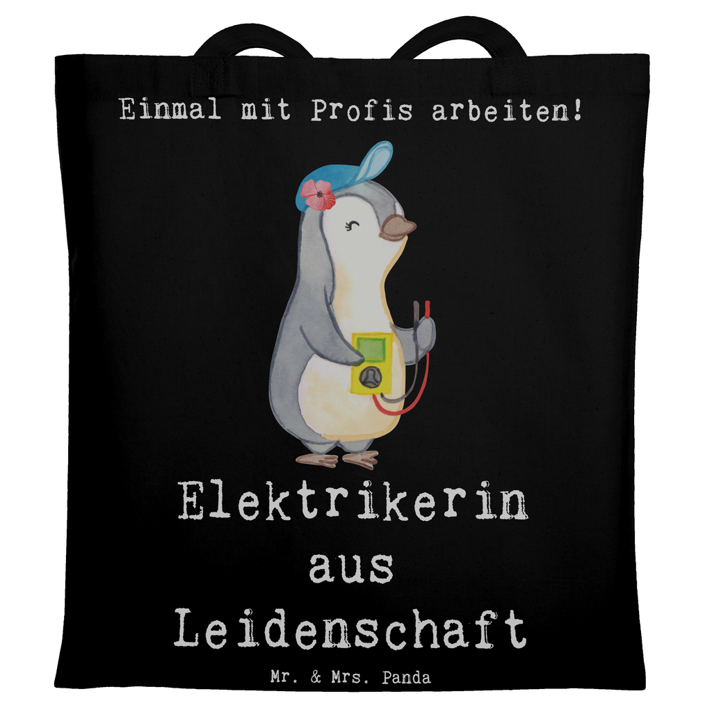 Tragetasche Elektrikerin aus Leidenschaft Beuteltasche, Beutel, Einkaufstasche, Jutebeutel, Stoffbeutel, Tasche, Shopper, Umhängetasche, Strandtasche, Schultertasche, Stofftasche, Tragetasche, Badetasche, Jutetasche, Einkaufstüte, Laptoptasche, Beruf, Ausbildung, Jubiläum, Abschied, Rente, Kollege, Kollegin, Geschenk, Schenken, Arbeitskollege, Mitarbeiter, Firma, Danke, Dankeschön, Elektrikerin, Elektronmonteurin, Elektrotechnikerin, Elektroinstallateurin, Elektromeisterin, Gesellenprüfung