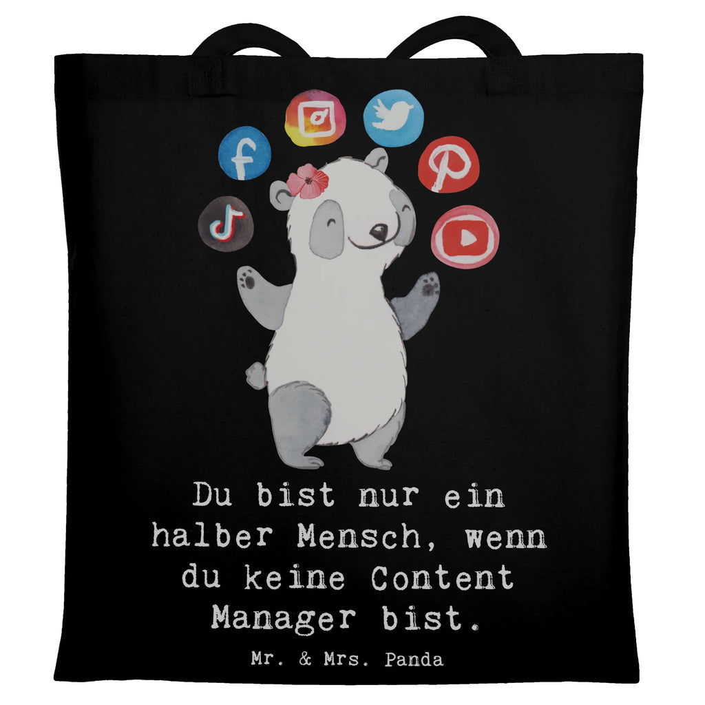 Tragetasche Content Manager mit Herz Beuteltasche, Beutel, Einkaufstasche, Jutebeutel, Stoffbeutel, Tasche, Shopper, Umhängetasche, Strandtasche, Schultertasche, Stofftasche, Tragetasche, Badetasche, Jutetasche, Einkaufstüte, Laptoptasche, Beruf, Ausbildung, Jubiläum, Abschied, Rente, Kollege, Kollegin, Geschenk, Schenken, Arbeitskollege, Mitarbeiter, Firma, Danke, Dankeschön