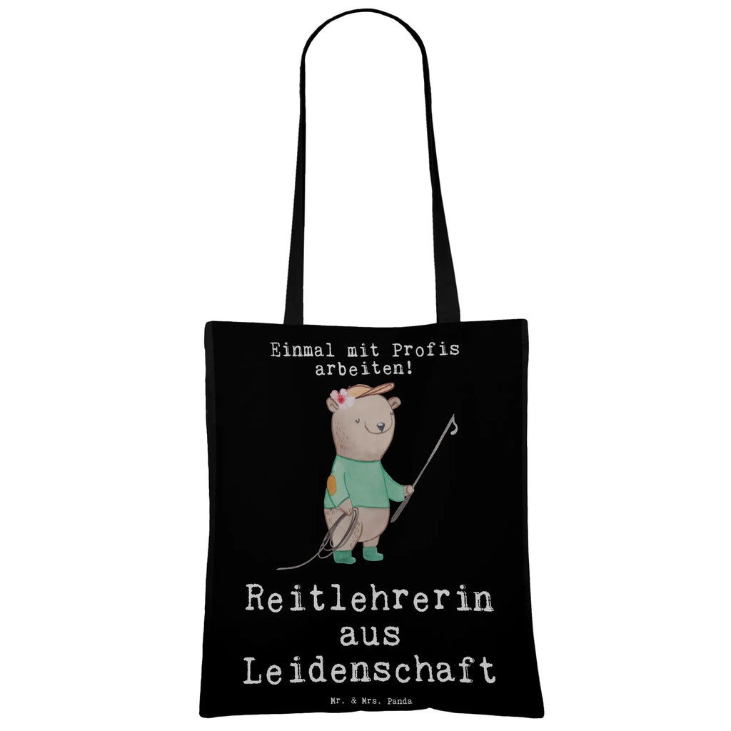 Tragetasche Reitlehrerin aus Leidenschaft Beuteltasche, Beutel, Einkaufstasche, Jutebeutel, Stoffbeutel, Tasche, Shopper, Umhängetasche, Strandtasche, Schultertasche, Stofftasche, Tragetasche, Badetasche, Jutetasche, Einkaufstüte, Laptoptasche, Beruf, Ausbildung, Jubiläum, Abschied, Rente, Kollege, Kollegin, Geschenk, Schenken, Arbeitskollege, Mitarbeiter, Firma, Danke, Dankeschön