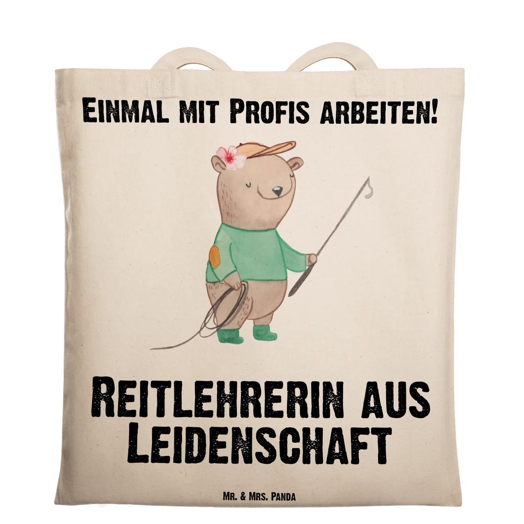 Tragetasche Reitlehrerin aus Leidenschaft Beuteltasche, Beutel, Einkaufstasche, Jutebeutel, Stoffbeutel, Tasche, Shopper, Umhängetasche, Strandtasche, Schultertasche, Stofftasche, Tragetasche, Badetasche, Jutetasche, Einkaufstüte, Laptoptasche, Beruf, Ausbildung, Jubiläum, Abschied, Rente, Kollege, Kollegin, Geschenk, Schenken, Arbeitskollege, Mitarbeiter, Firma, Danke, Dankeschön