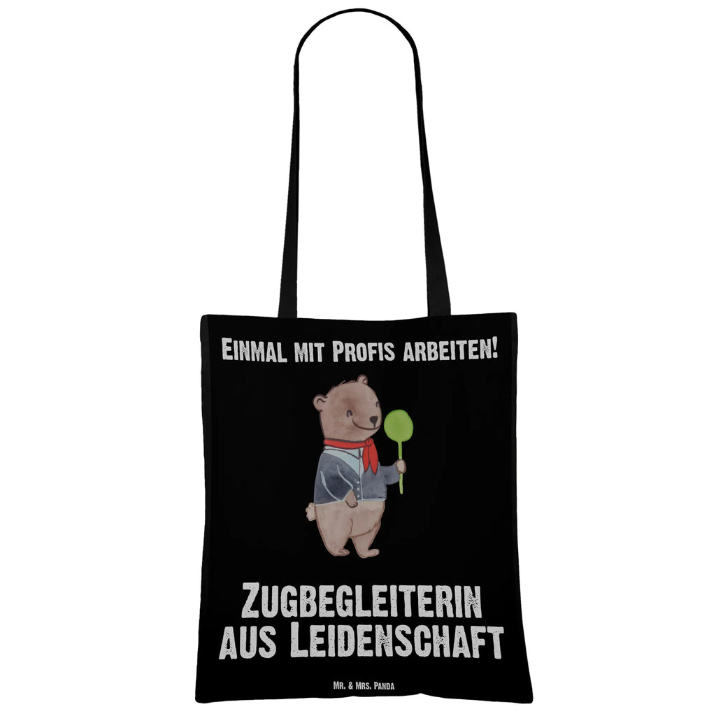 Tragetasche Zugbegleiterin aus Leidenschaft Beuteltasche, Beutel, Einkaufstasche, Jutebeutel, Stoffbeutel, Tasche, Shopper, Umhängetasche, Strandtasche, Schultertasche, Stofftasche, Tragetasche, Badetasche, Jutetasche, Einkaufstüte, Laptoptasche, Beruf, Ausbildung, Jubiläum, Abschied, Rente, Kollege, Kollegin, Geschenk, Schenken, Arbeitskollege, Mitarbeiter, Firma, Danke, Dankeschön