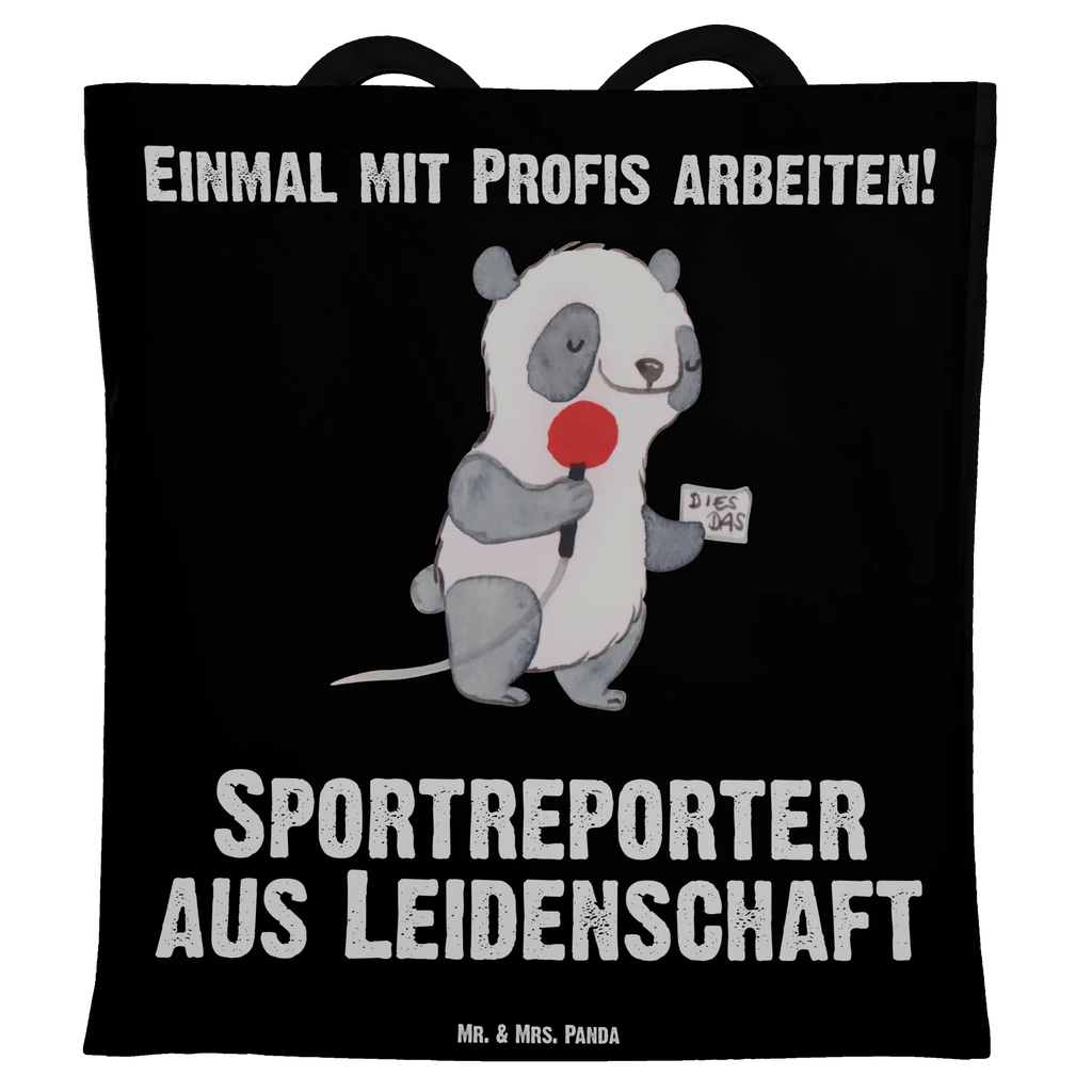 Tragetasche Sportreporter aus Leidenschaft Beuteltasche, Beutel, Einkaufstasche, Jutebeutel, Stoffbeutel, Tasche, Shopper, Umhängetasche, Strandtasche, Schultertasche, Stofftasche, Tragetasche, Badetasche, Jutetasche, Einkaufstüte, Laptoptasche, Beruf, Ausbildung, Jubiläum, Abschied, Rente, Kollege, Kollegin, Geschenk, Schenken, Arbeitskollege, Mitarbeiter, Firma, Danke, Dankeschön