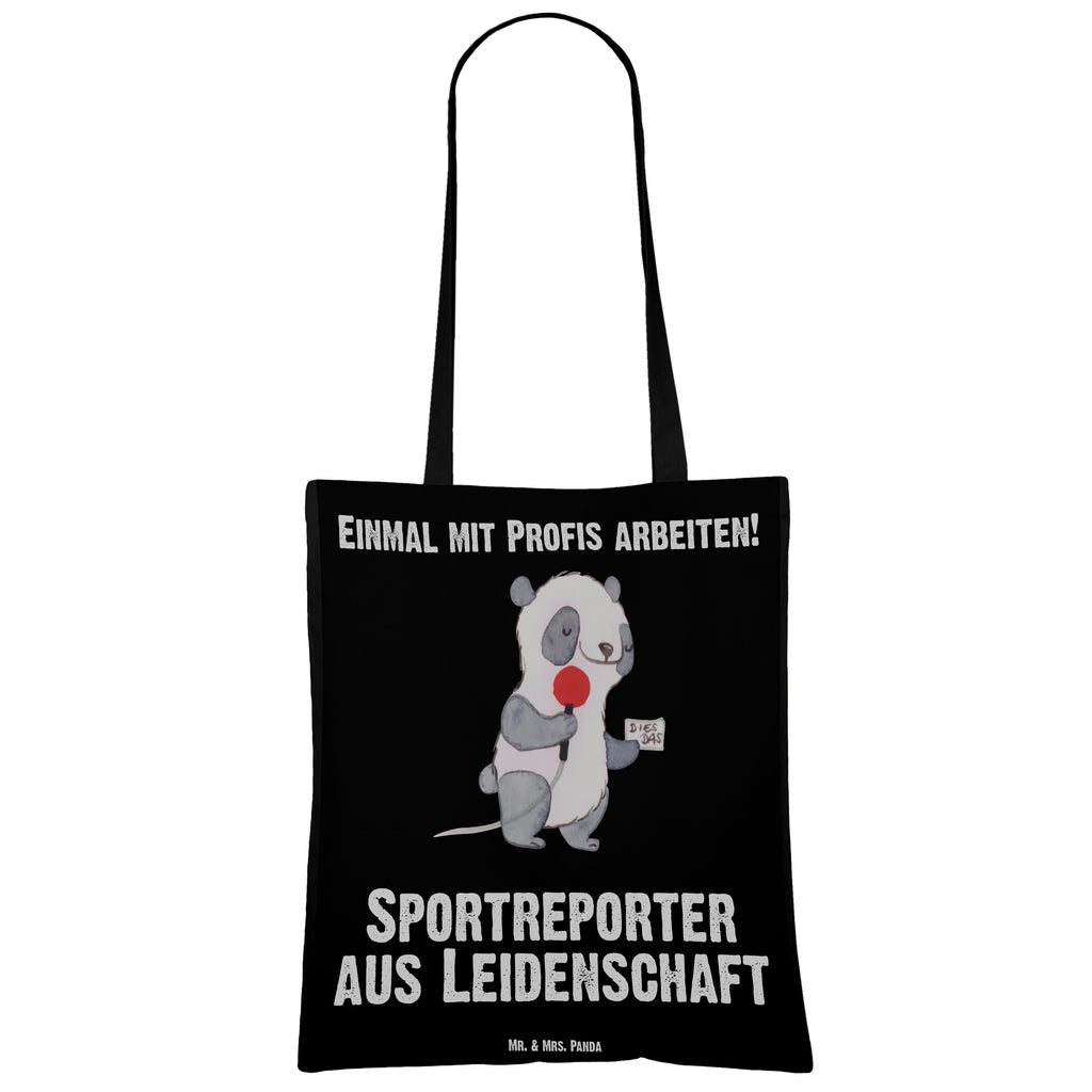 Tragetasche Sportreporter aus Leidenschaft Beuteltasche, Beutel, Einkaufstasche, Jutebeutel, Stoffbeutel, Tasche, Shopper, Umhängetasche, Strandtasche, Schultertasche, Stofftasche, Tragetasche, Badetasche, Jutetasche, Einkaufstüte, Laptoptasche, Beruf, Ausbildung, Jubiläum, Abschied, Rente, Kollege, Kollegin, Geschenk, Schenken, Arbeitskollege, Mitarbeiter, Firma, Danke, Dankeschön