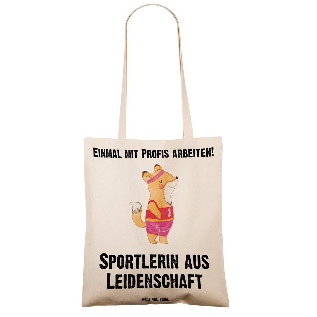 Tragetasche Sportlerin aus Leidenschaft Beuteltasche, Beutel, Einkaufstasche, Jutebeutel, Stoffbeutel, Tasche, Shopper, Umhängetasche, Strandtasche, Schultertasche, Stofftasche, Tragetasche, Badetasche, Jutetasche, Einkaufstüte, Laptoptasche, Beruf, Ausbildung, Jubiläum, Abschied, Rente, Kollege, Kollegin, Geschenk, Schenken, Arbeitskollege, Mitarbeiter, Firma, Danke, Dankeschön