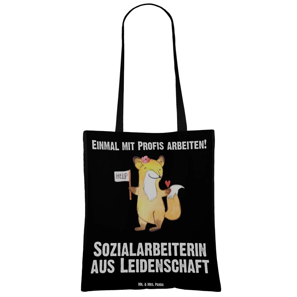 Tragetasche Sozialarbeiterin aus Leidenschaft Beuteltasche, Beutel, Einkaufstasche, Jutebeutel, Stoffbeutel, Tasche, Shopper, Umhängetasche, Strandtasche, Schultertasche, Stofftasche, Tragetasche, Badetasche, Jutetasche, Einkaufstüte, Laptoptasche, Beruf, Ausbildung, Jubiläum, Abschied, Rente, Kollege, Kollegin, Geschenk, Schenken, Arbeitskollege, Mitarbeiter, Firma, Danke, Dankeschön