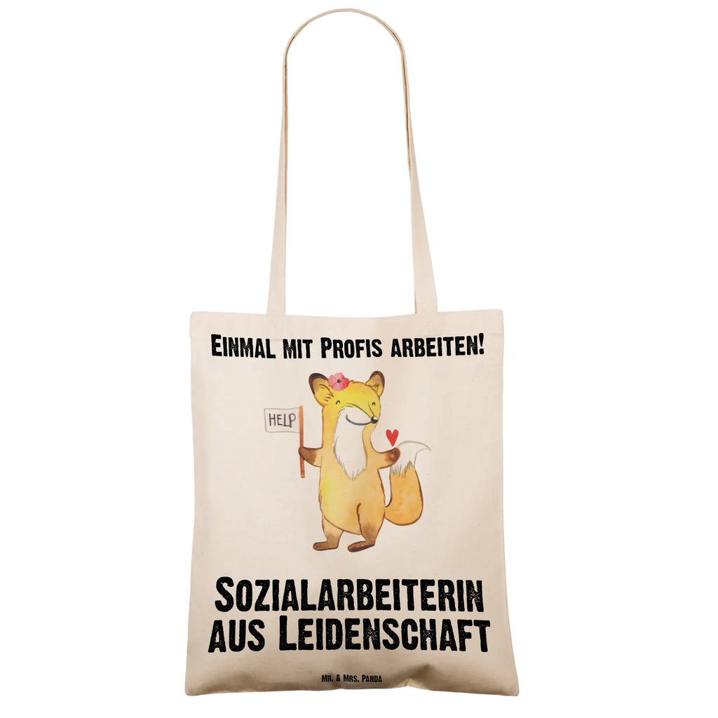 Tragetasche Sozialarbeiterin aus Leidenschaft Beuteltasche, Beutel, Einkaufstasche, Jutebeutel, Stoffbeutel, Tasche, Shopper, Umhängetasche, Strandtasche, Schultertasche, Stofftasche, Tragetasche, Badetasche, Jutetasche, Einkaufstüte, Laptoptasche, Beruf, Ausbildung, Jubiläum, Abschied, Rente, Kollege, Kollegin, Geschenk, Schenken, Arbeitskollege, Mitarbeiter, Firma, Danke, Dankeschön