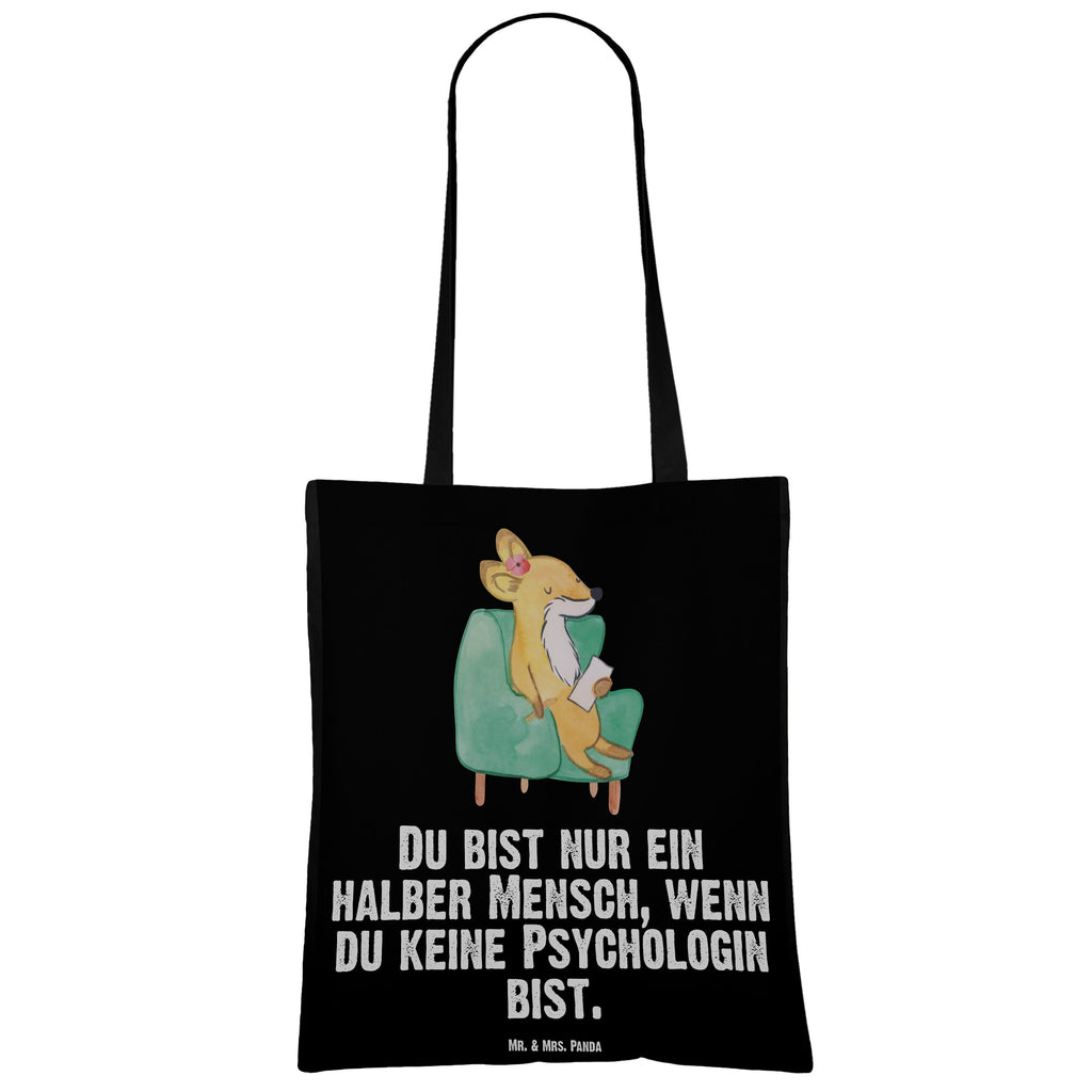 Tragetasche Psychologin mit Herz Beuteltasche, Beutel, Einkaufstasche, Jutebeutel, Stoffbeutel, Tasche, Shopper, Umhängetasche, Strandtasche, Schultertasche, Stofftasche, Tragetasche, Badetasche, Jutetasche, Einkaufstüte, Laptoptasche, Beruf, Ausbildung, Jubiläum, Abschied, Rente, Kollege, Kollegin, Geschenk, Schenken, Arbeitskollege, Mitarbeiter, Firma, Danke, Dankeschön